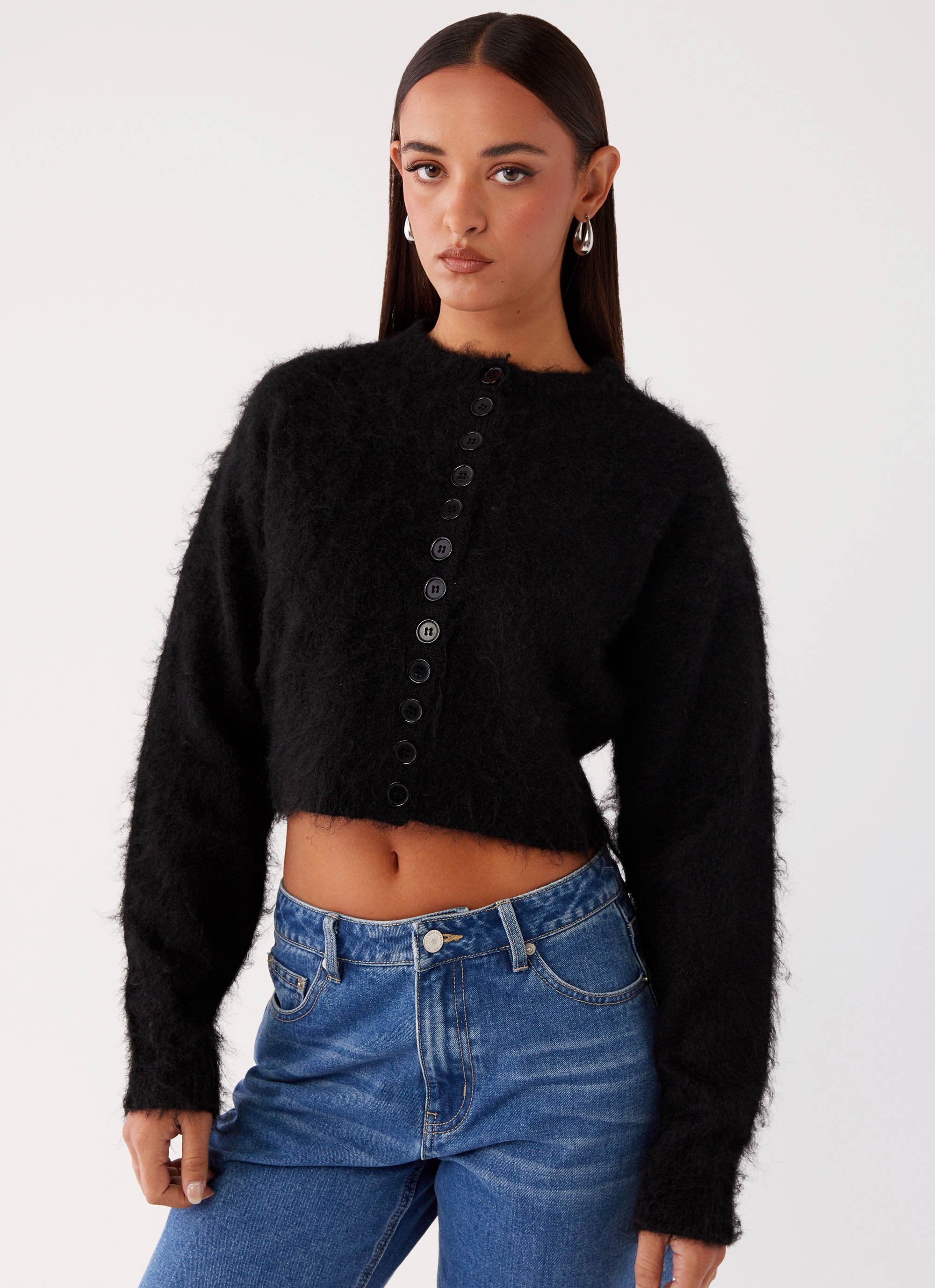 Reign Fitted Cardigan - Black - Image 6