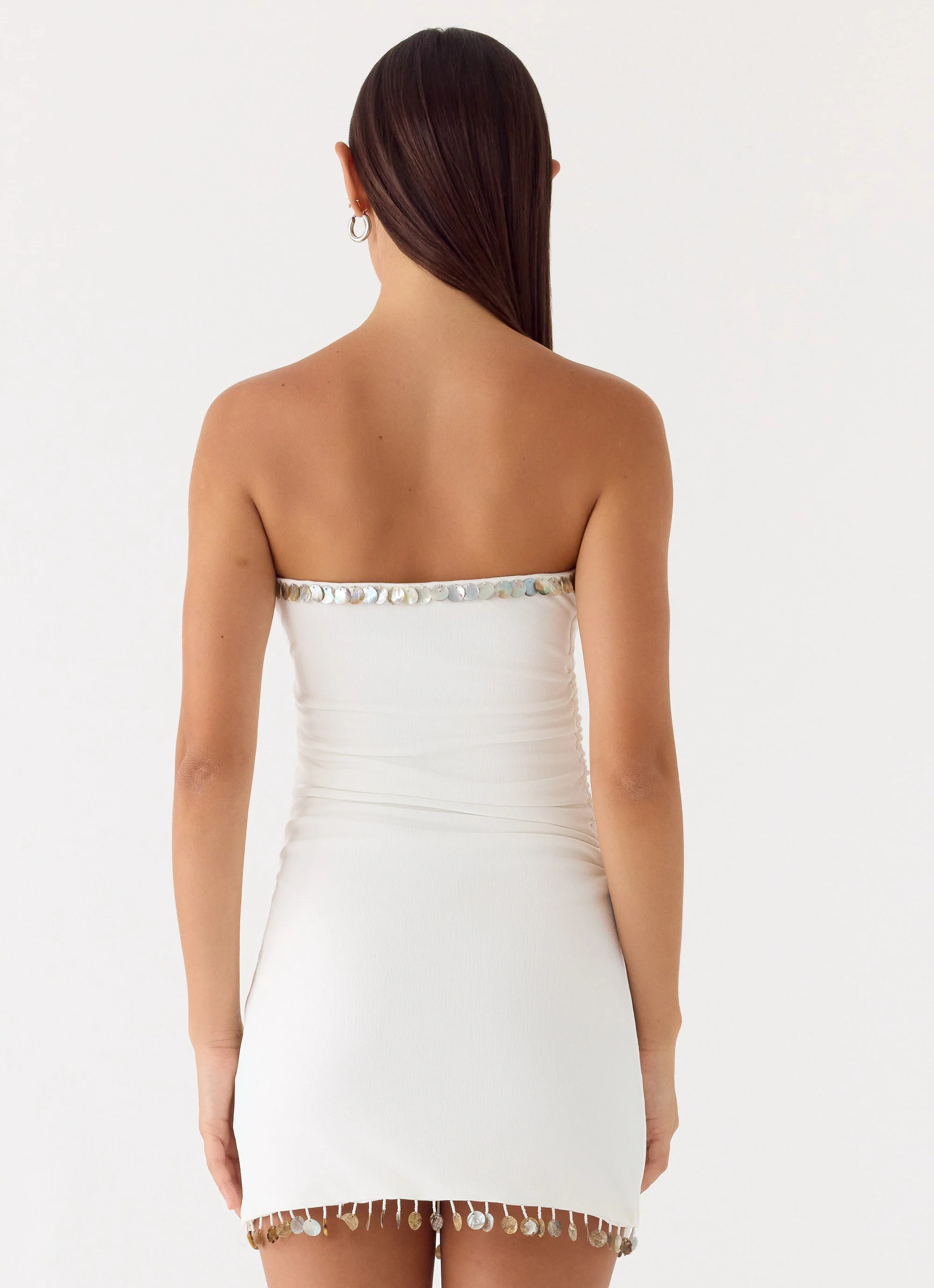 Rhiellie Strapless Mini Dress - White - Image 5