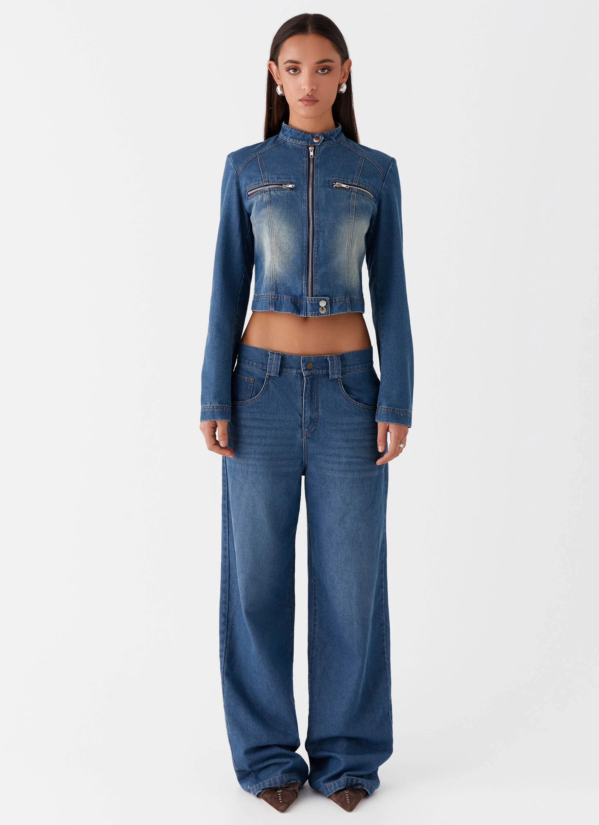 Ride Elegant Baggy Jeans - Vintage Blue Wash - Image 2