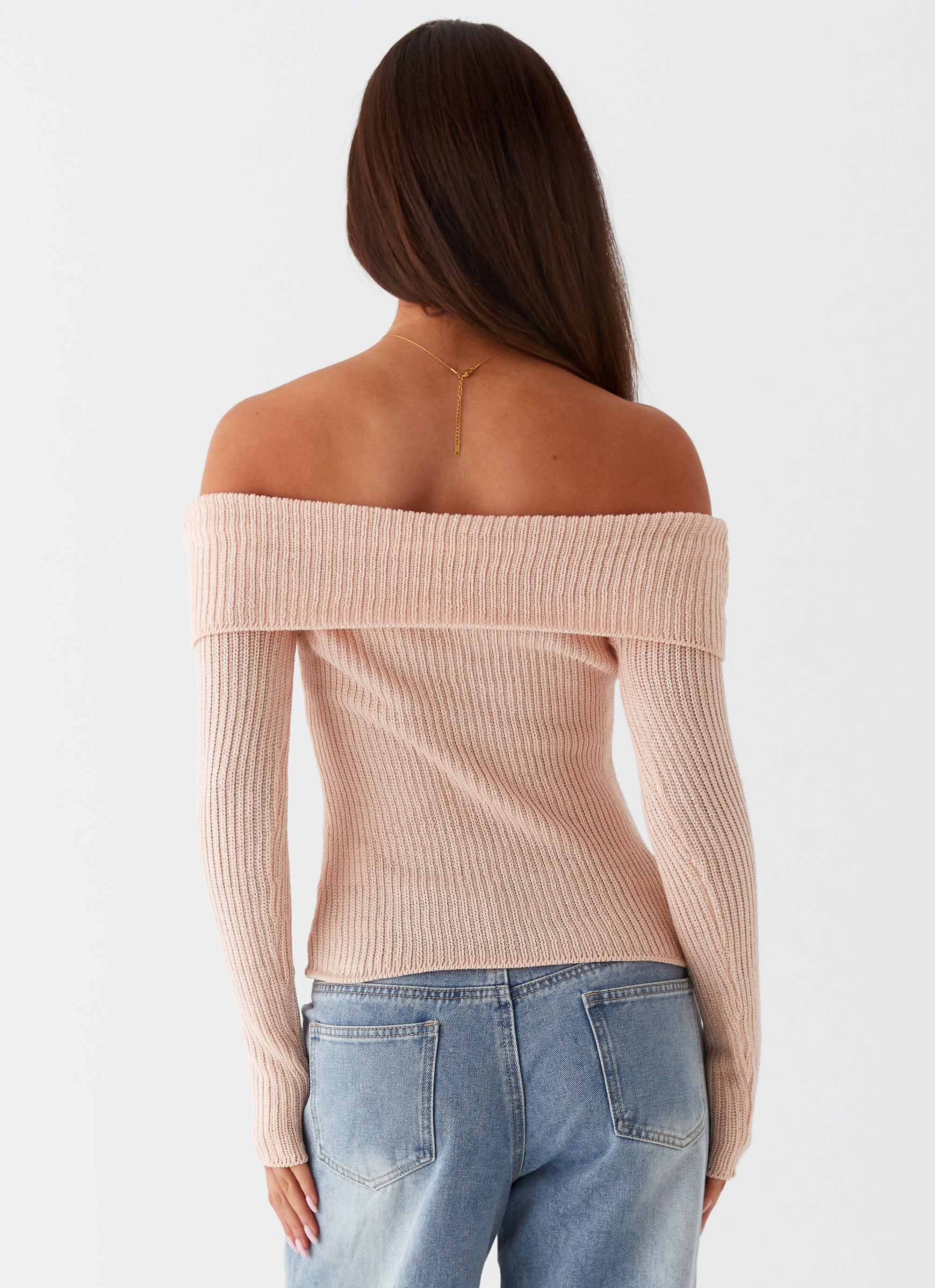 Rina Long Sleeve Knit Top - Blush - Image 5