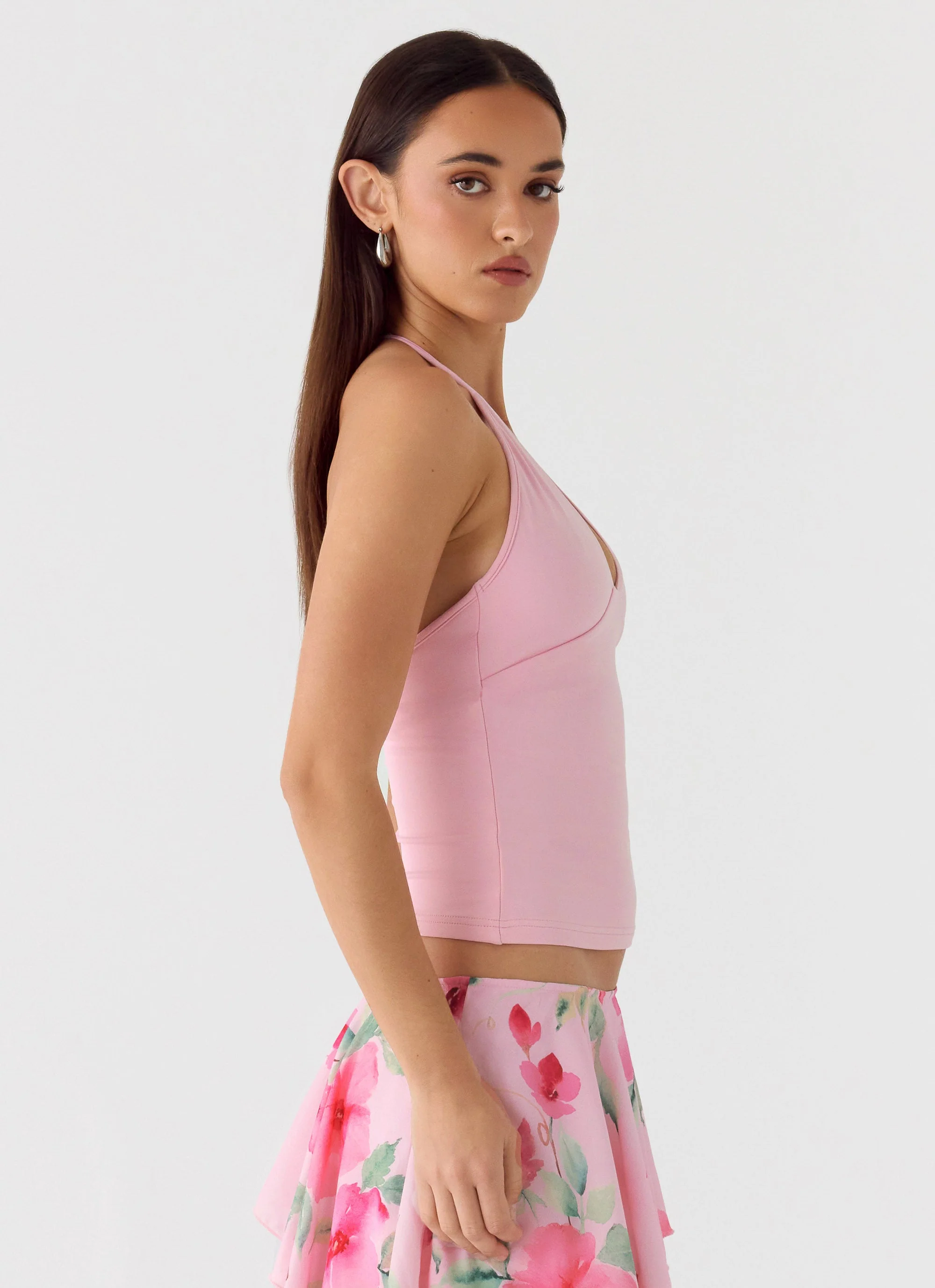 Roll Out Halter Top - Petal Pink - Image 2