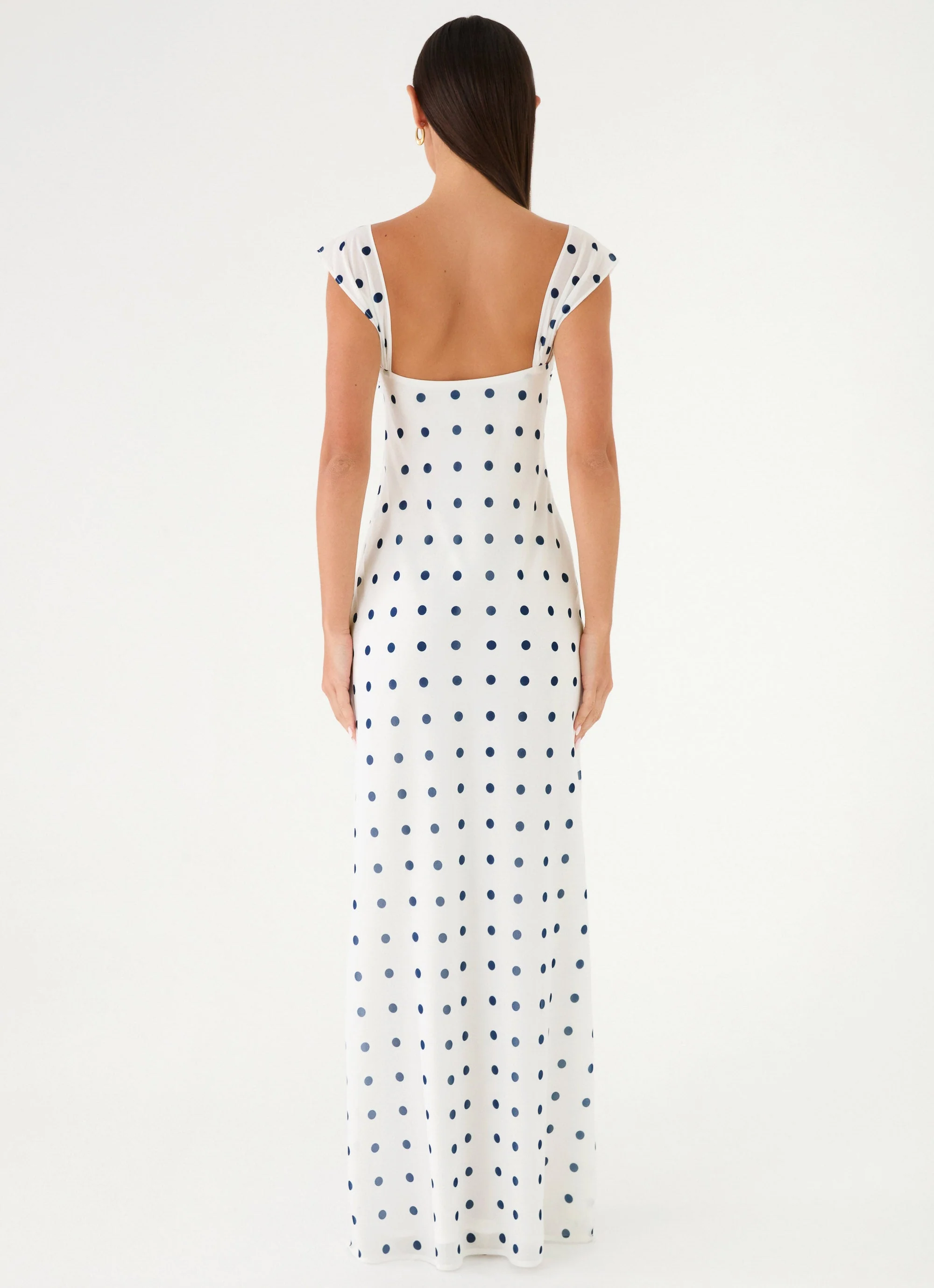 Roma Notte Maxi Dress - Porcelain Blue Polka Dot - Image 3