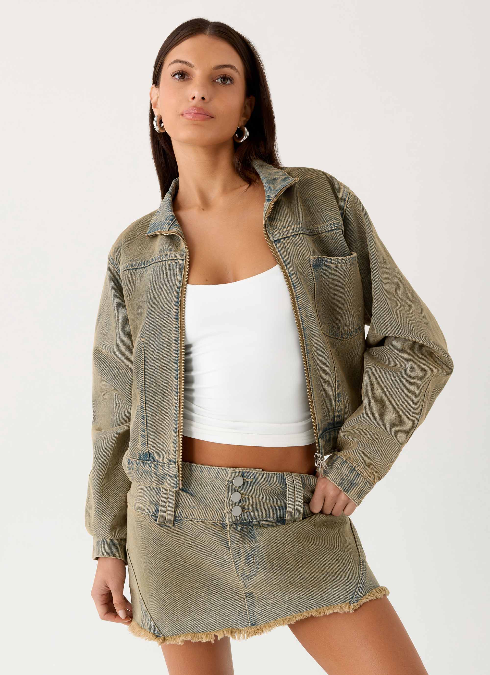 Roman Darts Jean Jacket - Vintage Tan Wash - Image 7