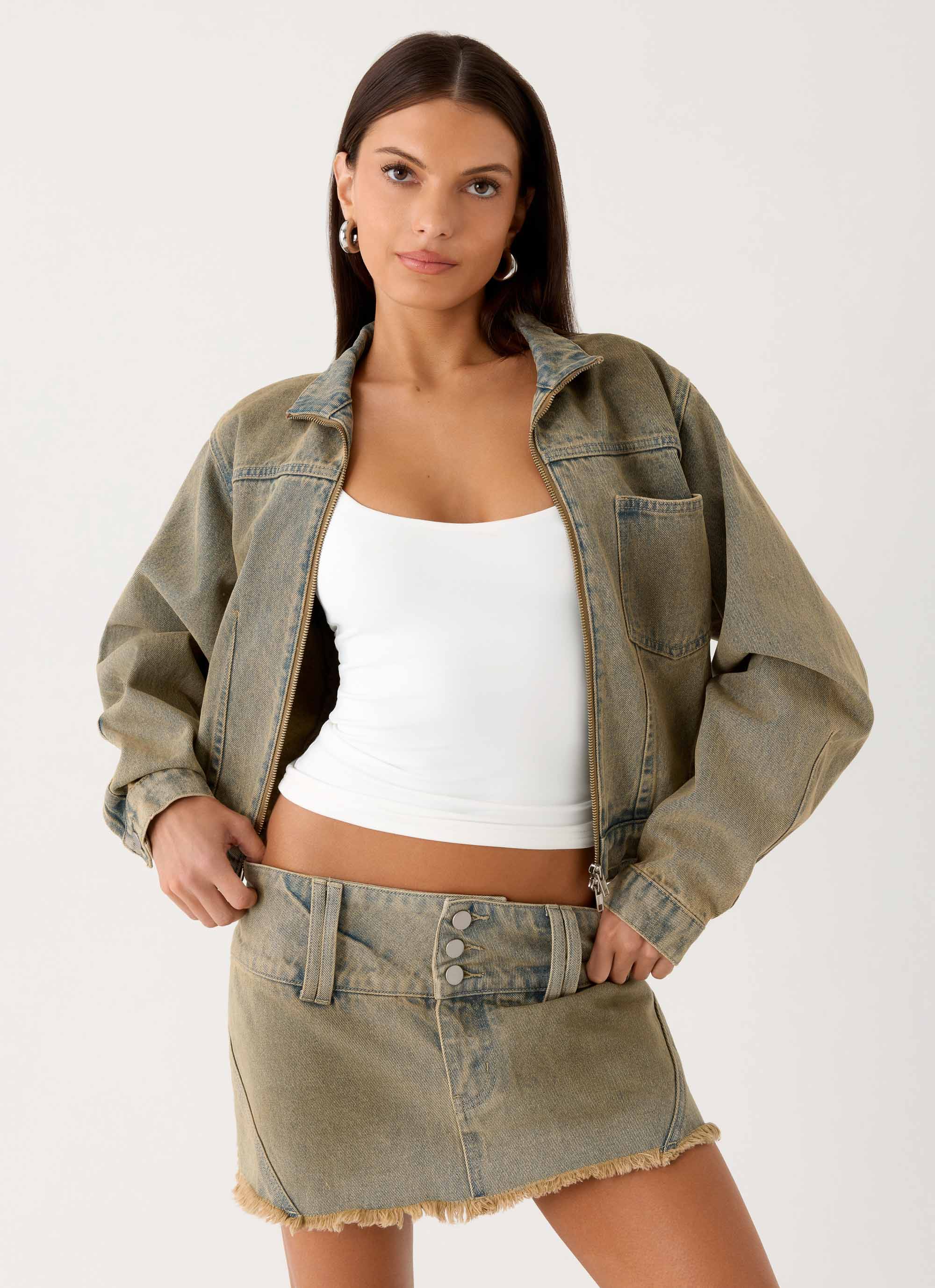 Roman Darts Jean Jacket - Vintage Tan Wash - Image 8