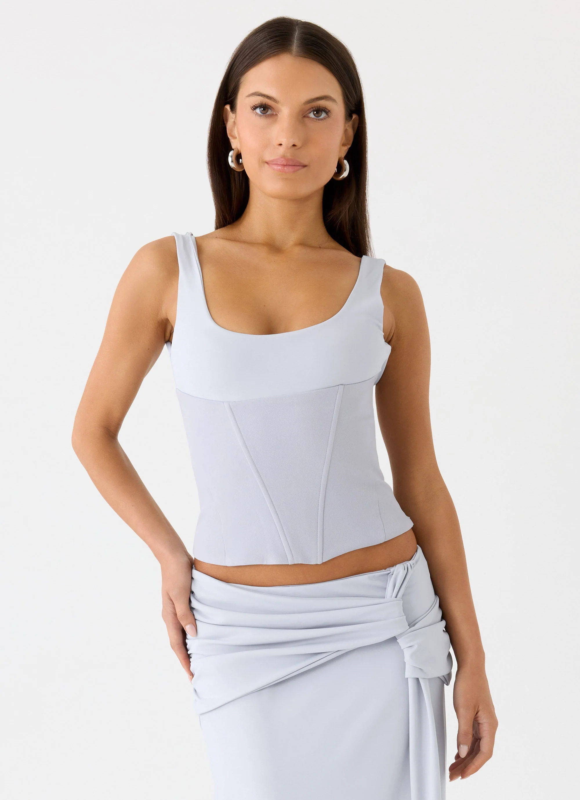 Romana Corset Top - Misty Blue - Image 5