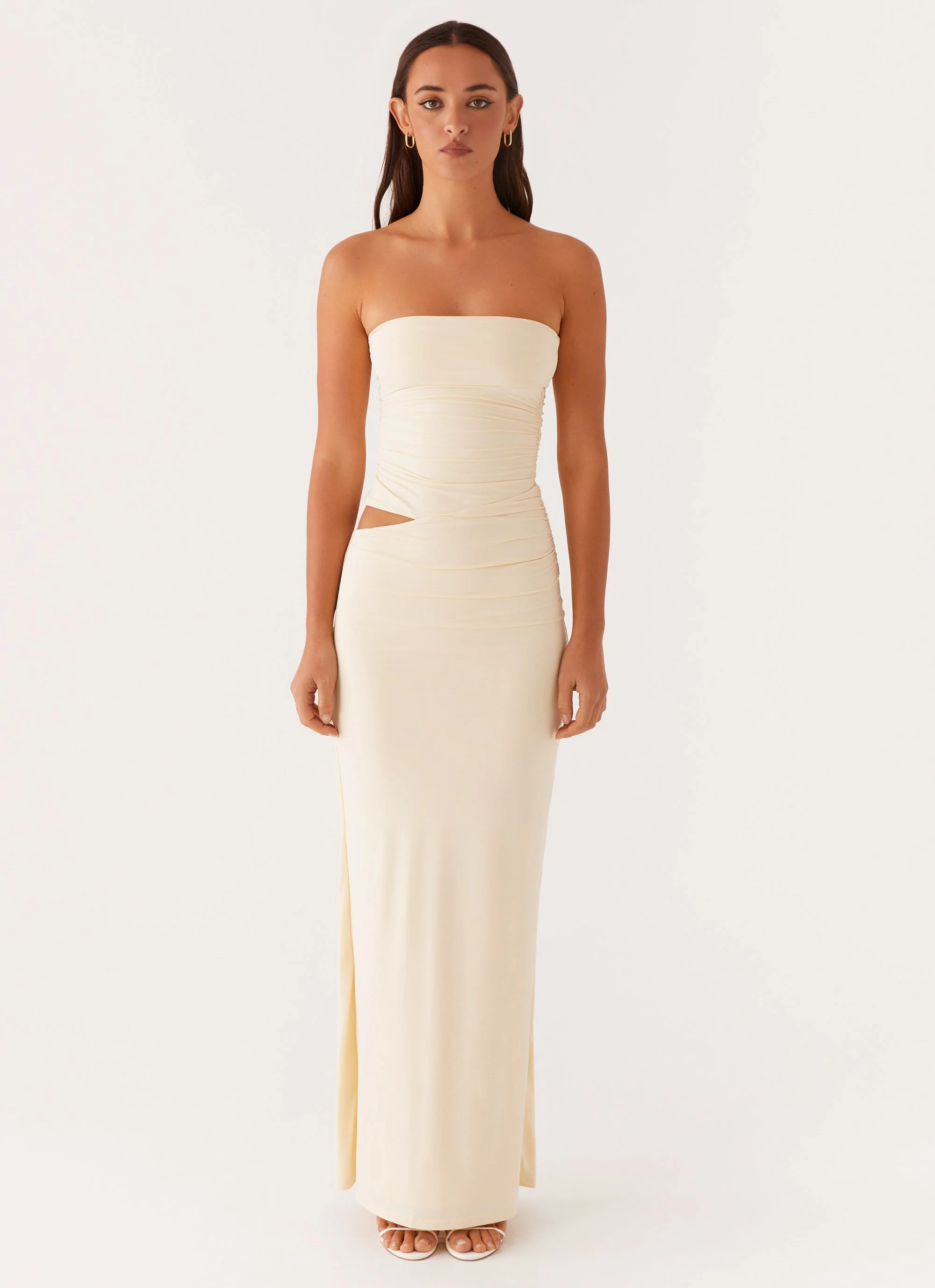 Romee Strapless Maxi Dress - Pastel Yellow - Image 2