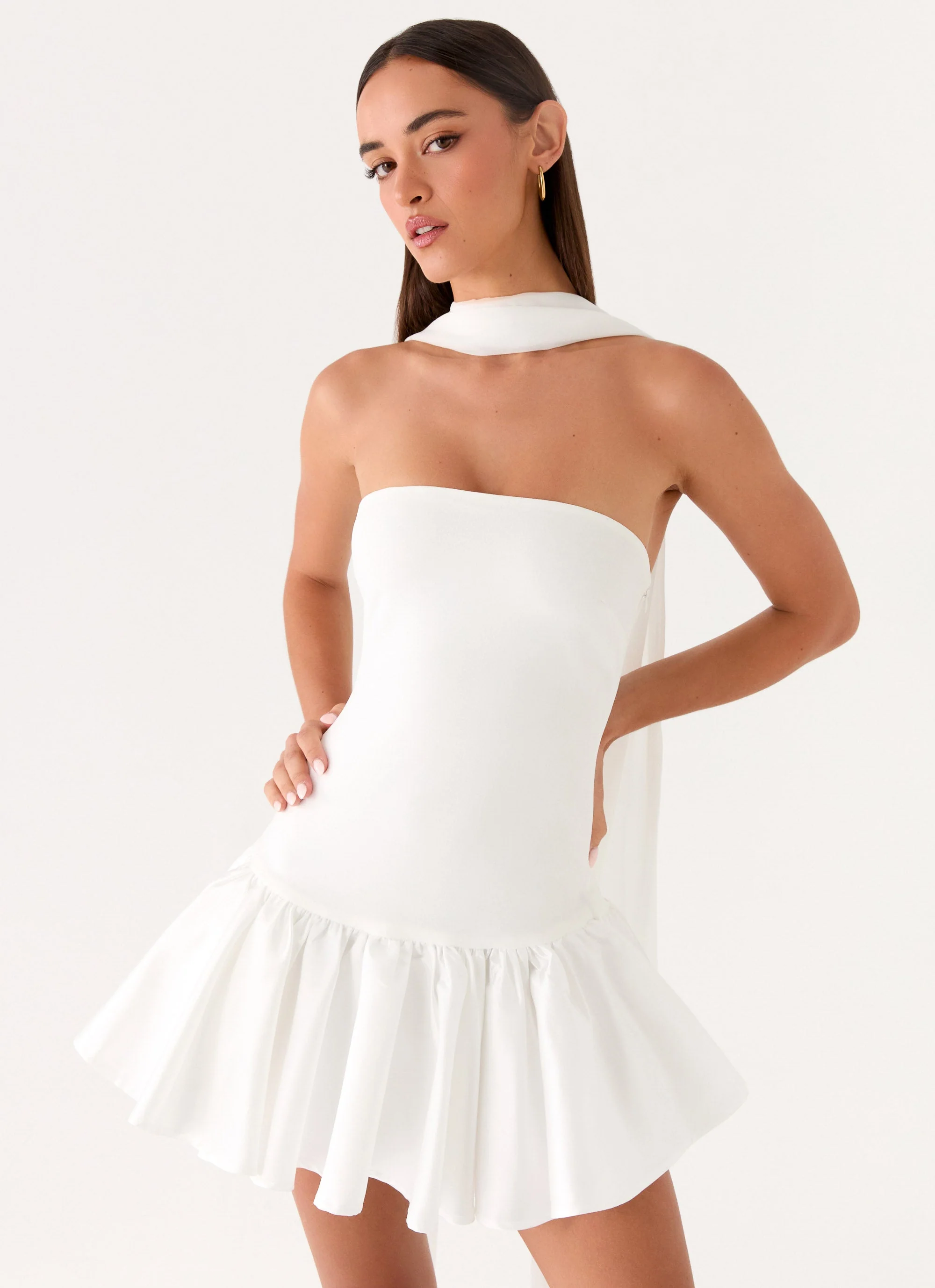 Ros Mini Dress - White - Image 6