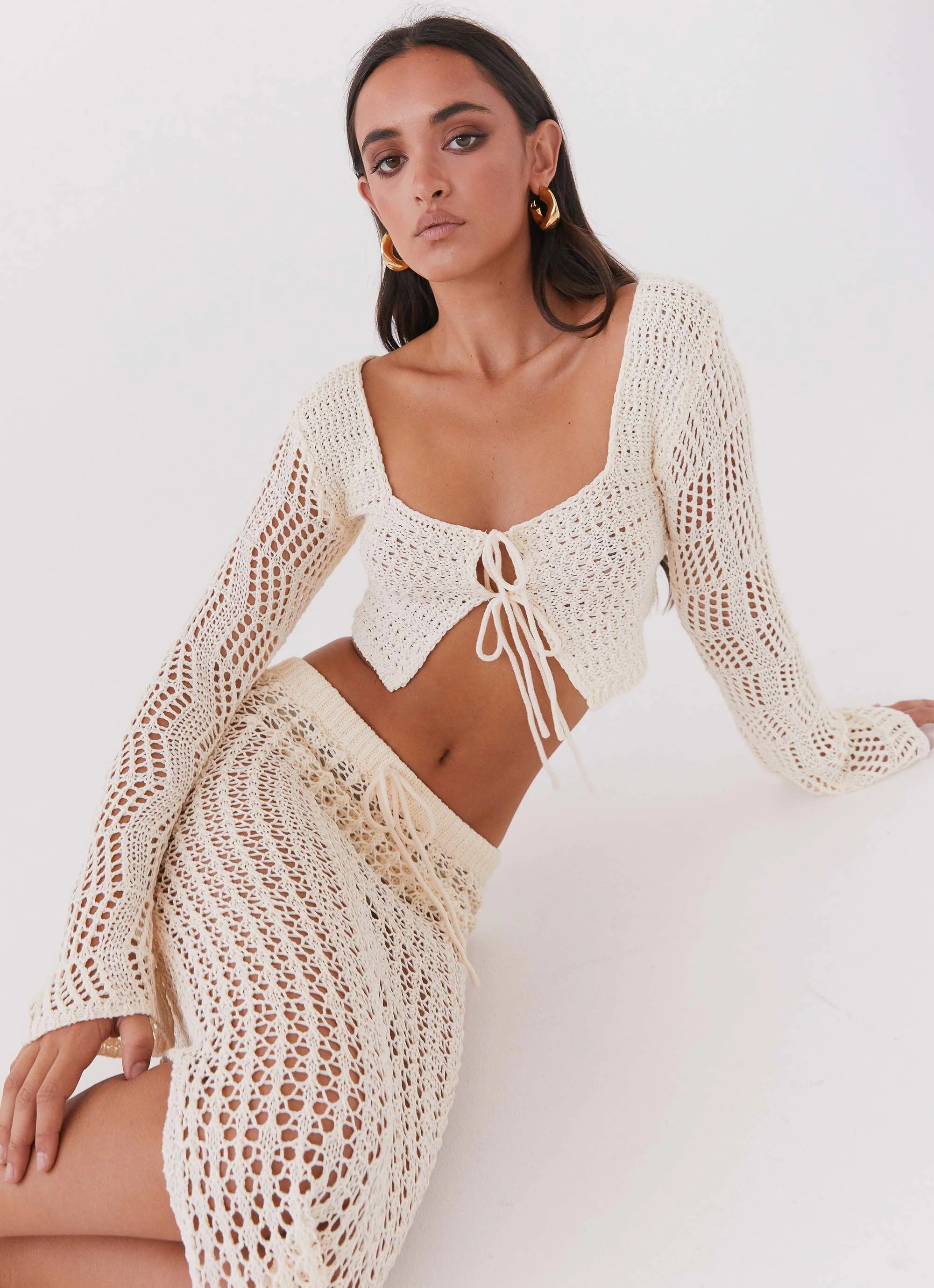 Rosalina Crochet Maxi Skirt - Natural - Image 6