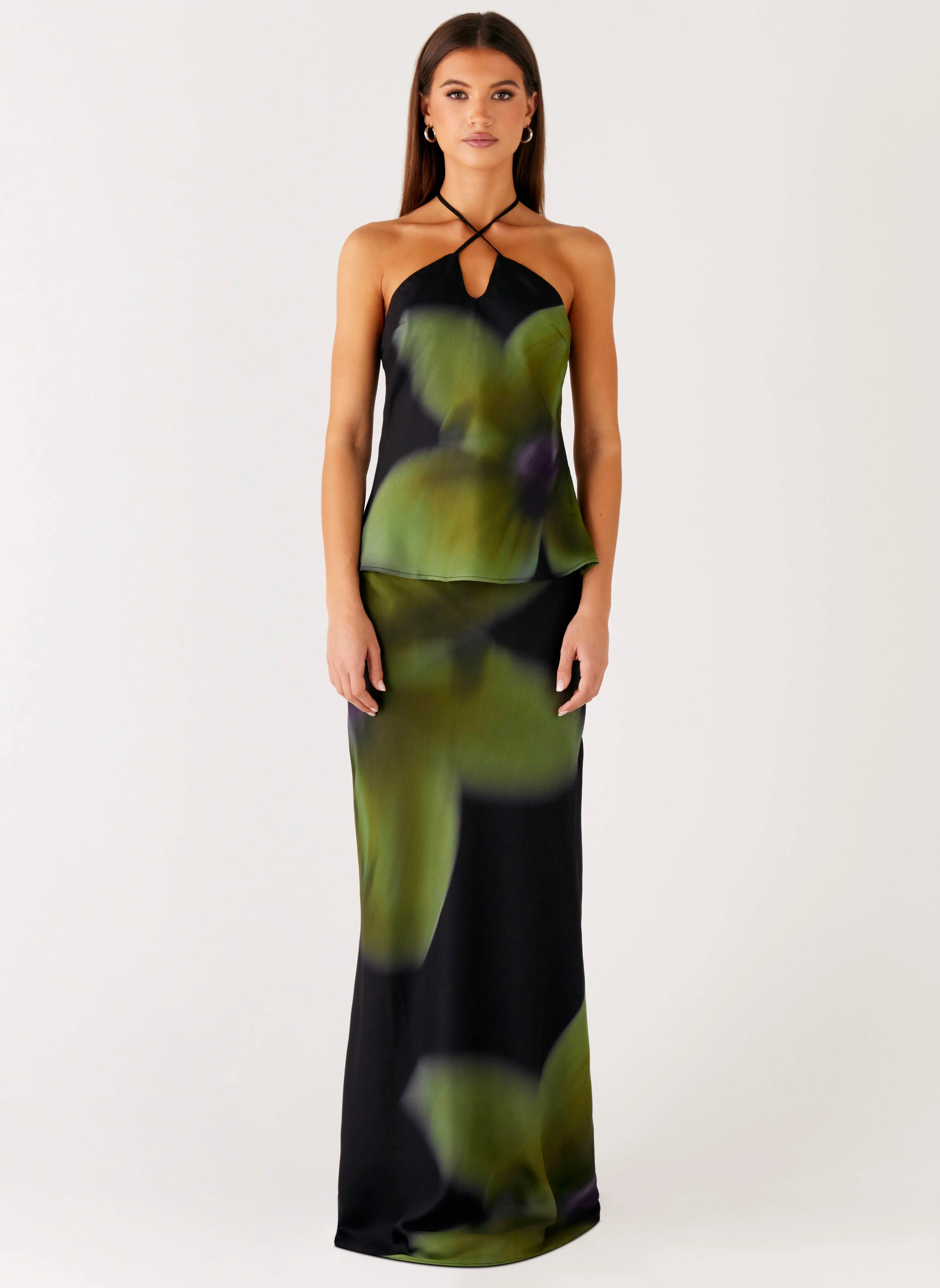 Rosetta Maxi Skirt - Lime Flower - Image 5