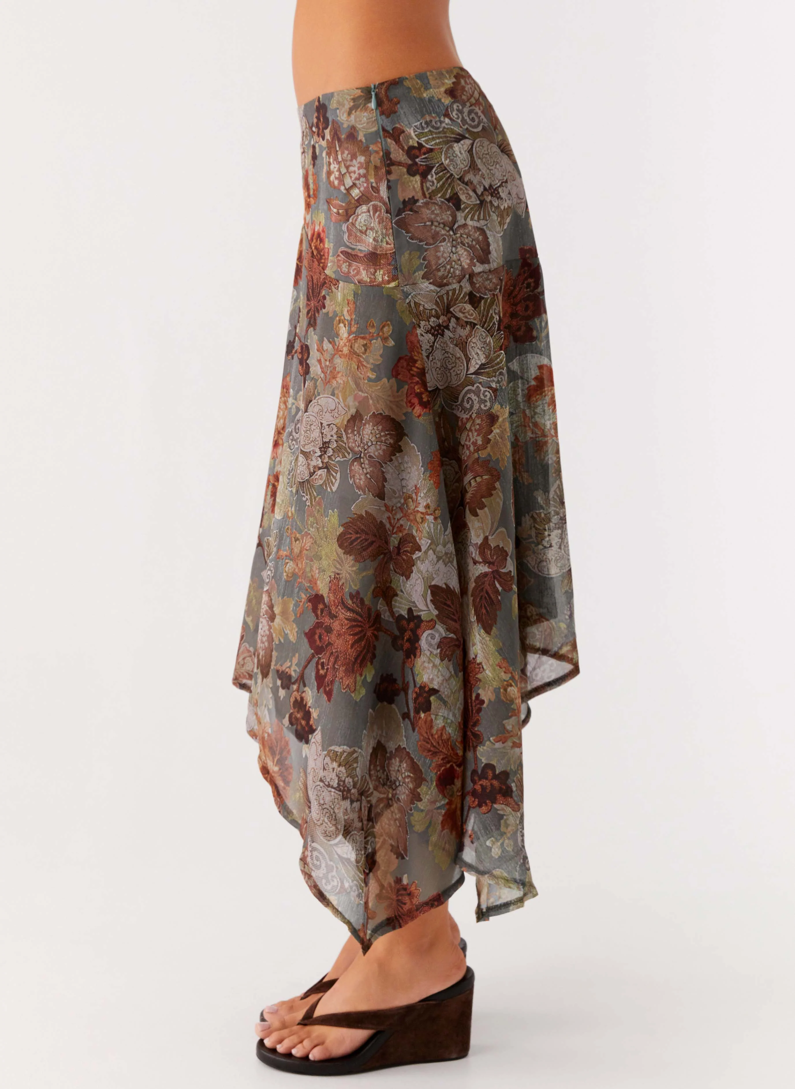 Rosewood Low Rise Midi Skirt - Vintage Blossom - Image 2