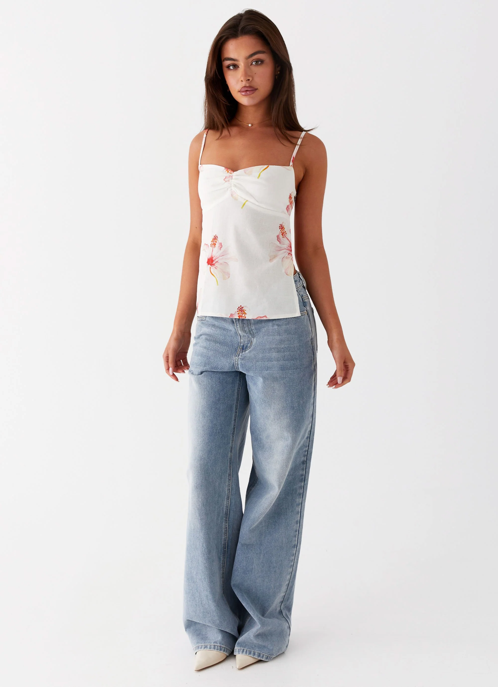 Rosy Linen Backless Top - Camellia - Image 2