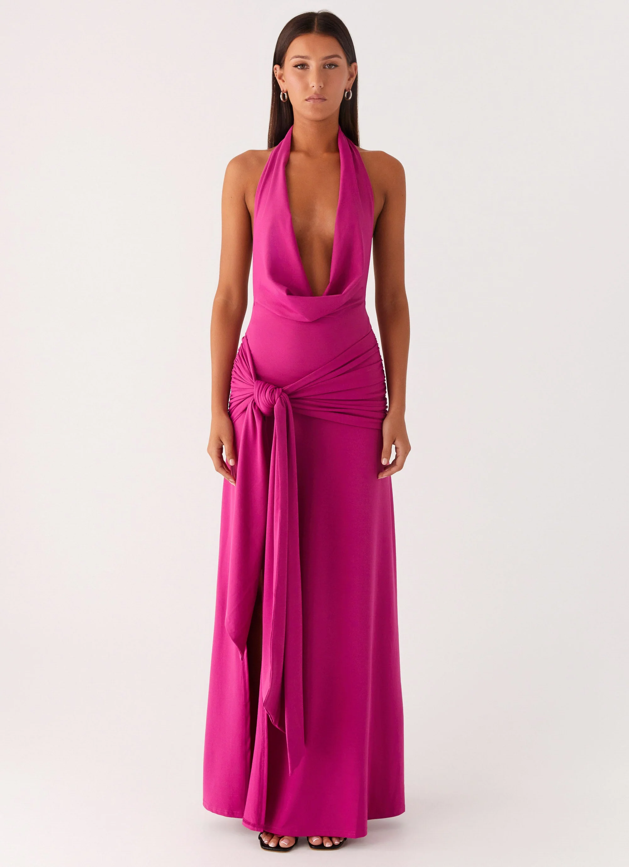 Rowan Ray Cowl Maxi Dress - Fuchsia - Image 3