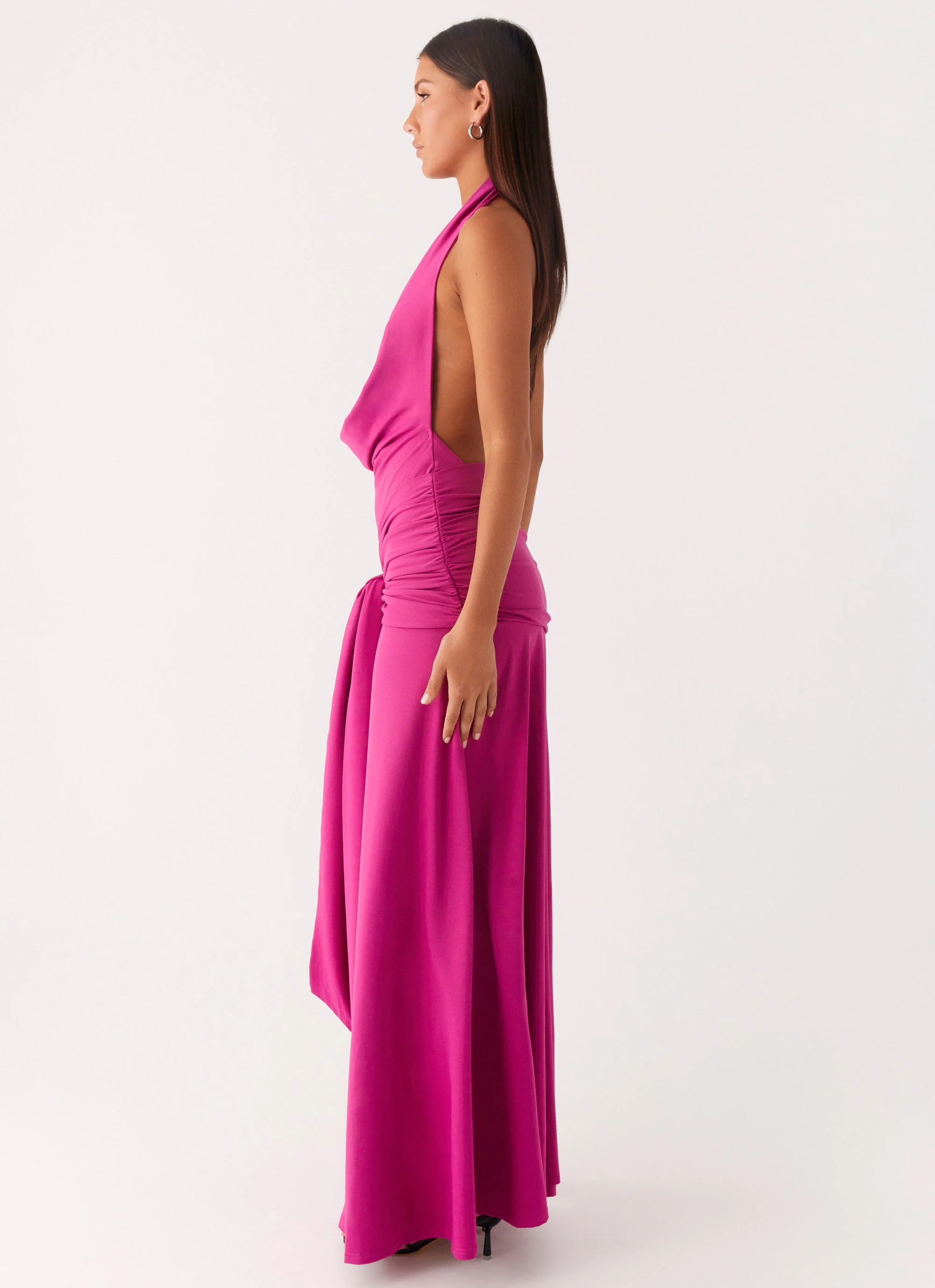 Rowan Ray Cowl Maxi Dress - Fuchsia - Image 4