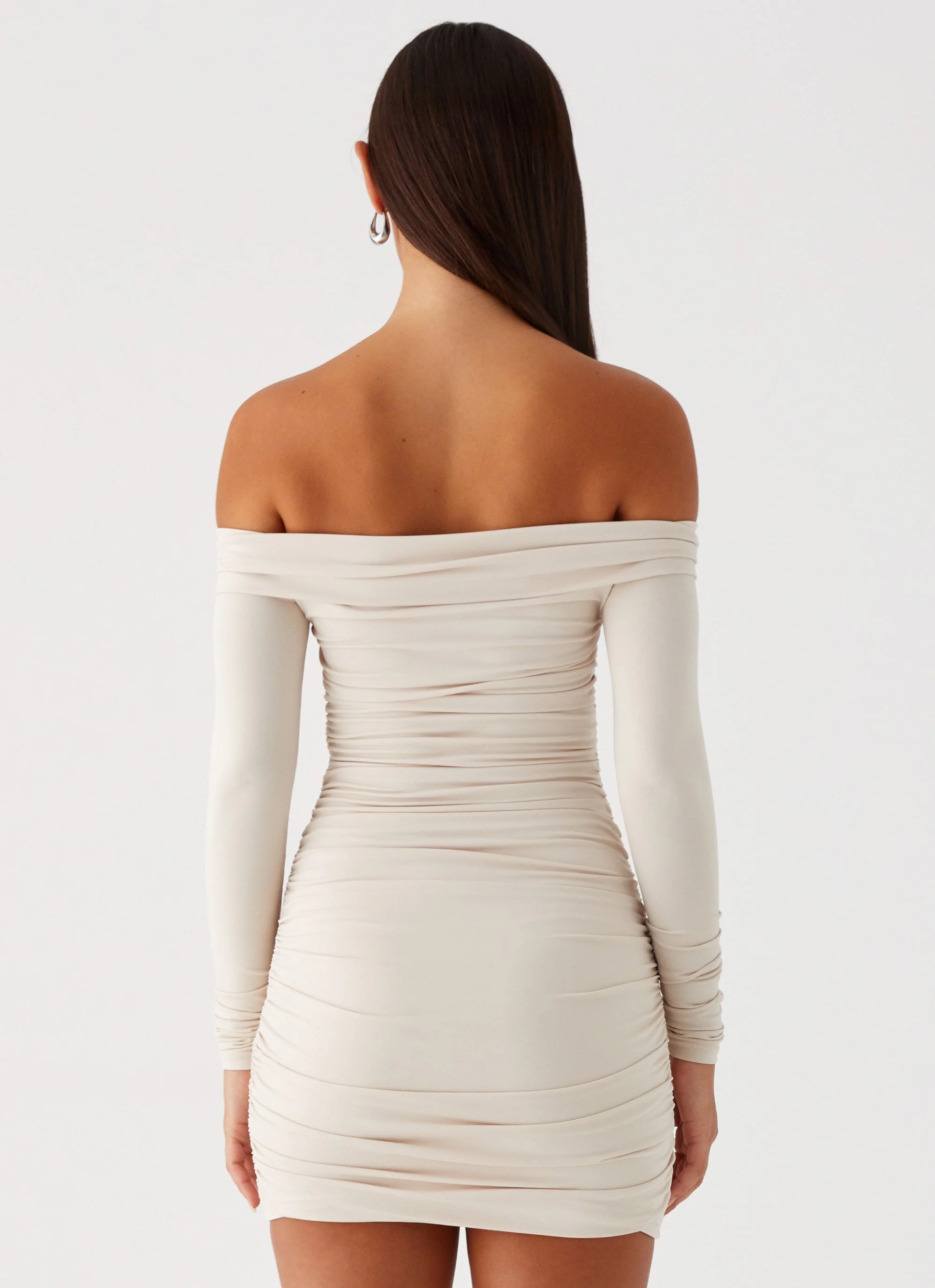 Rudy Long Sleeve Mini Dress - Ivory - Image 4