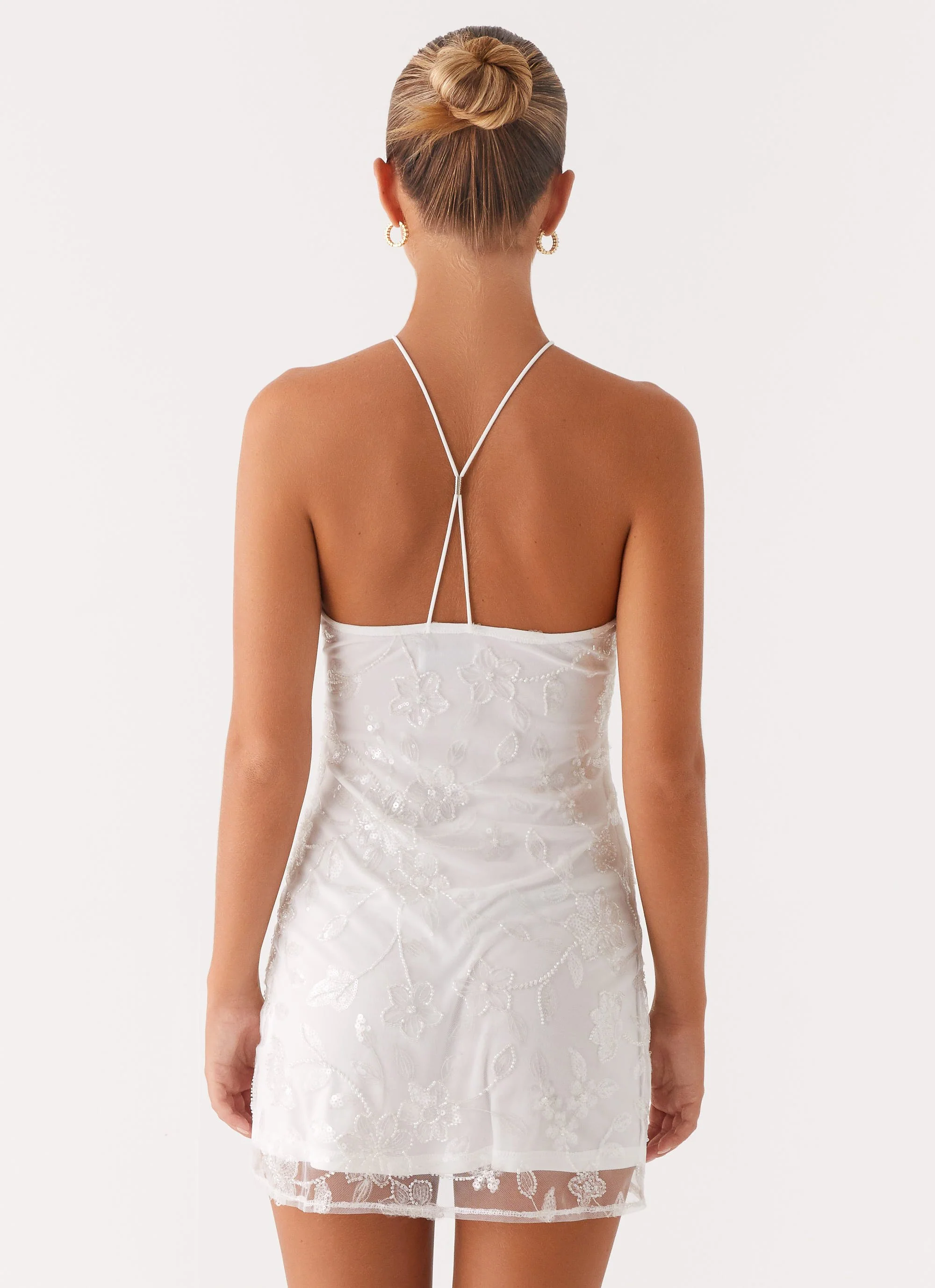 Rumi Beaded Mini Dress - White - Image 4
