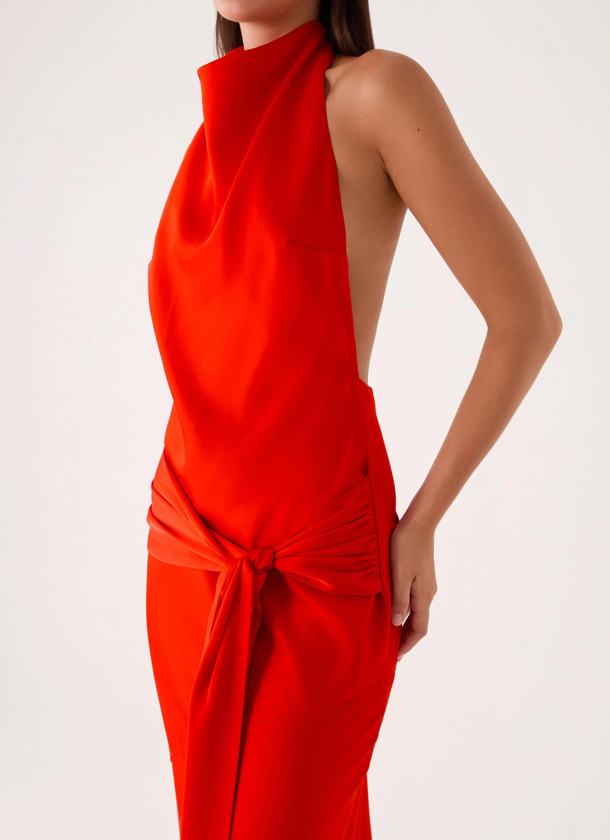Rumina Sash Maxi Dress - Tangerine - Image 4