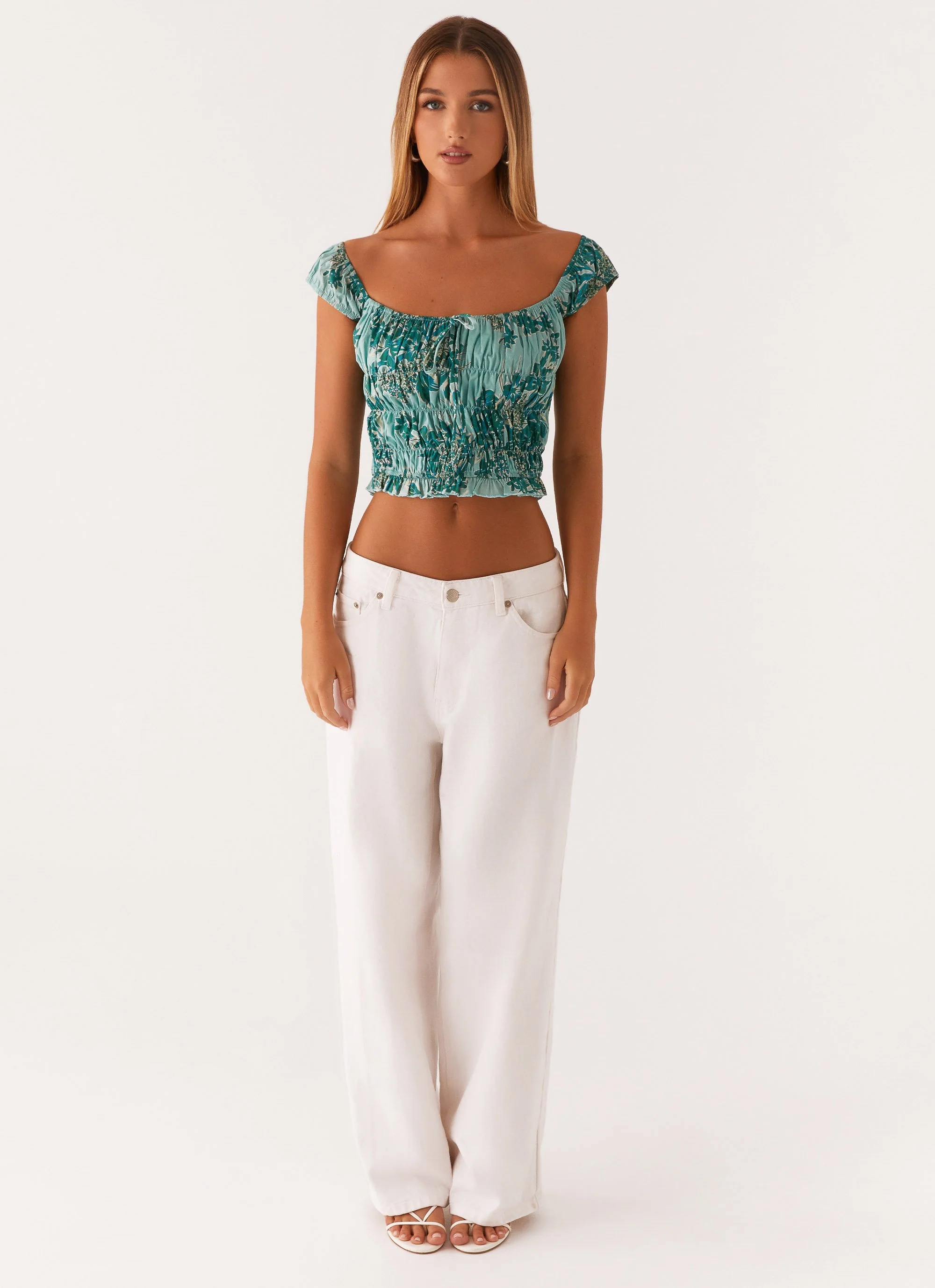 Rumors Off Shoulder Top - Cloud Nine Floral - Image 2