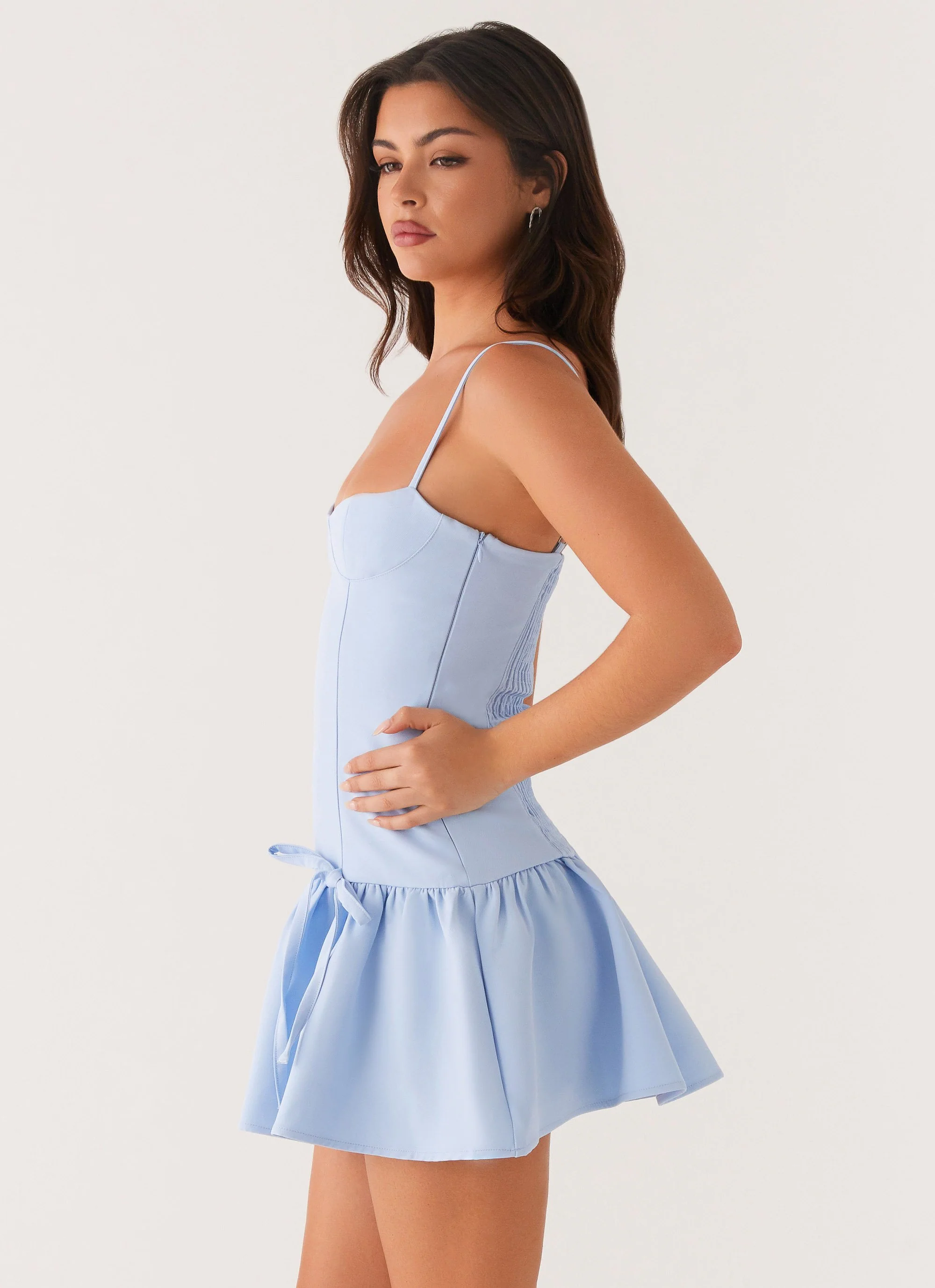 Running Late Mini Dress - Blue - Image 3