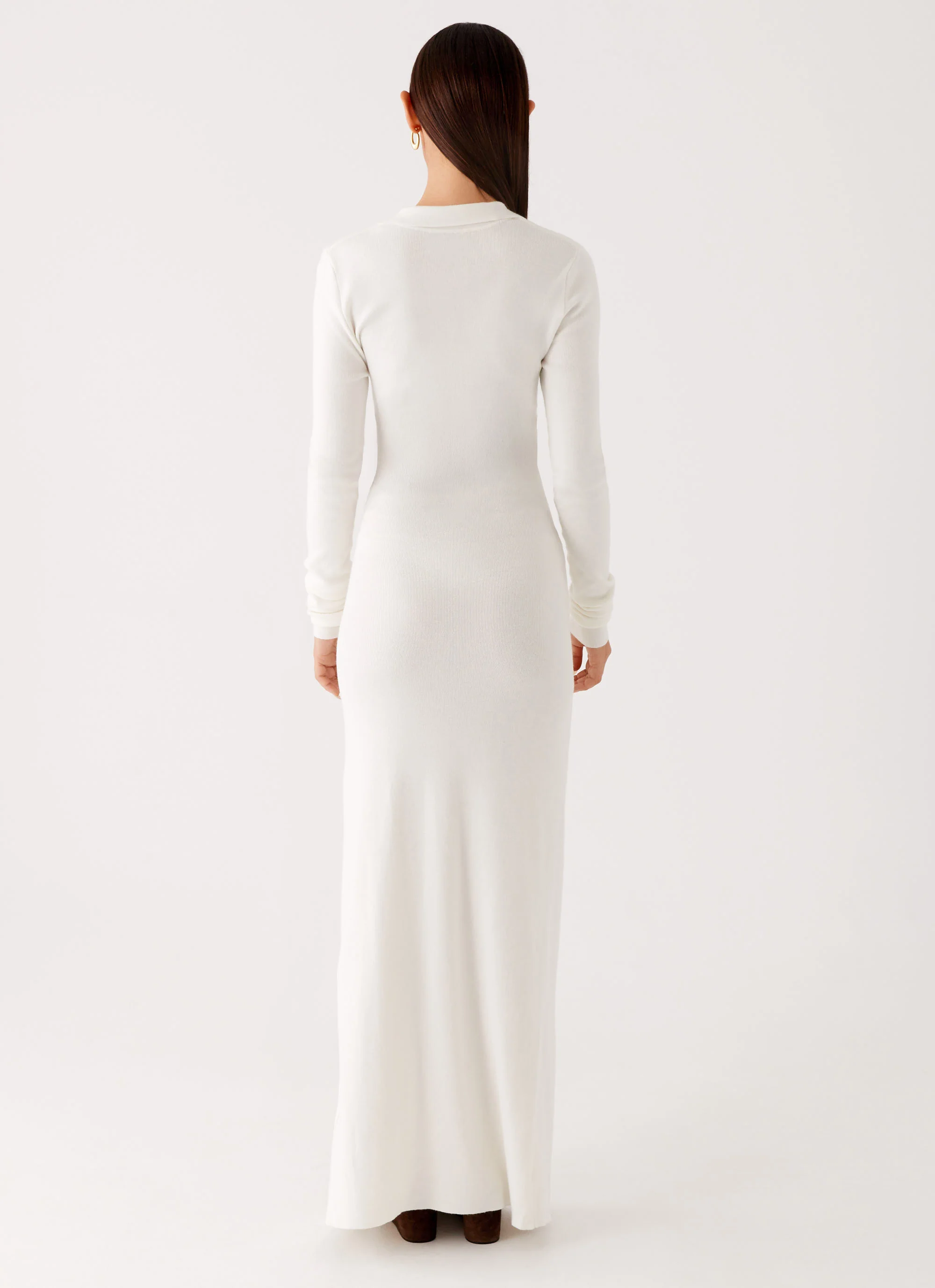 Sabetha Knit Maxi Dress - White - Image 3