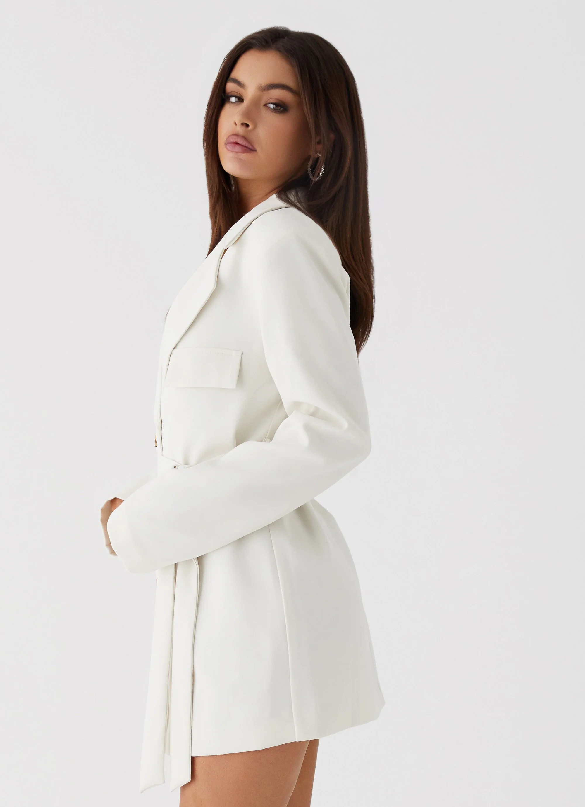Safia Blazer Mini Dress - White - Image 4