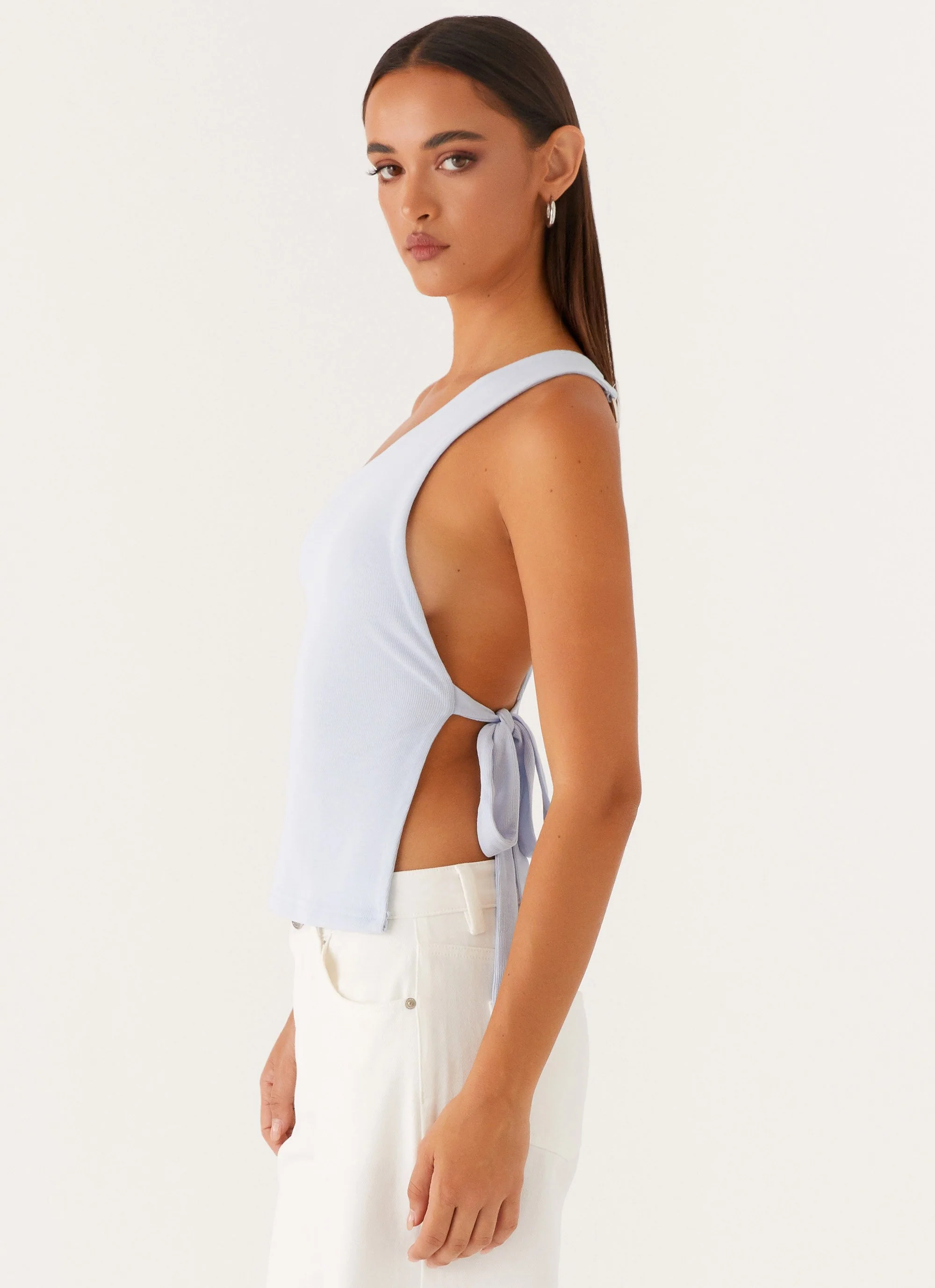 Safiya One Shoulder Top - Blue - Image 3