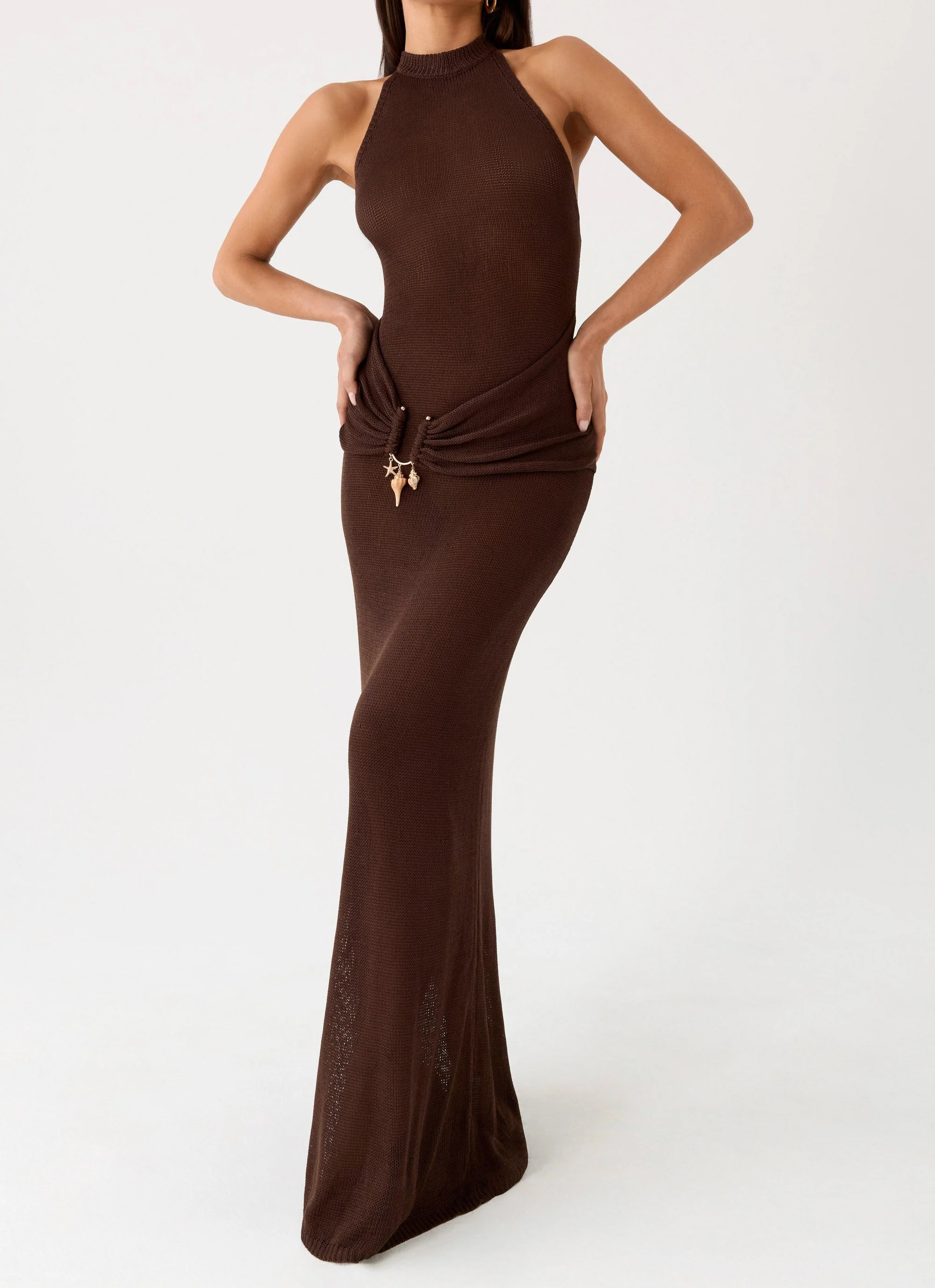 Saoirse Knit Maxi Dress - Chocolate - Image 7