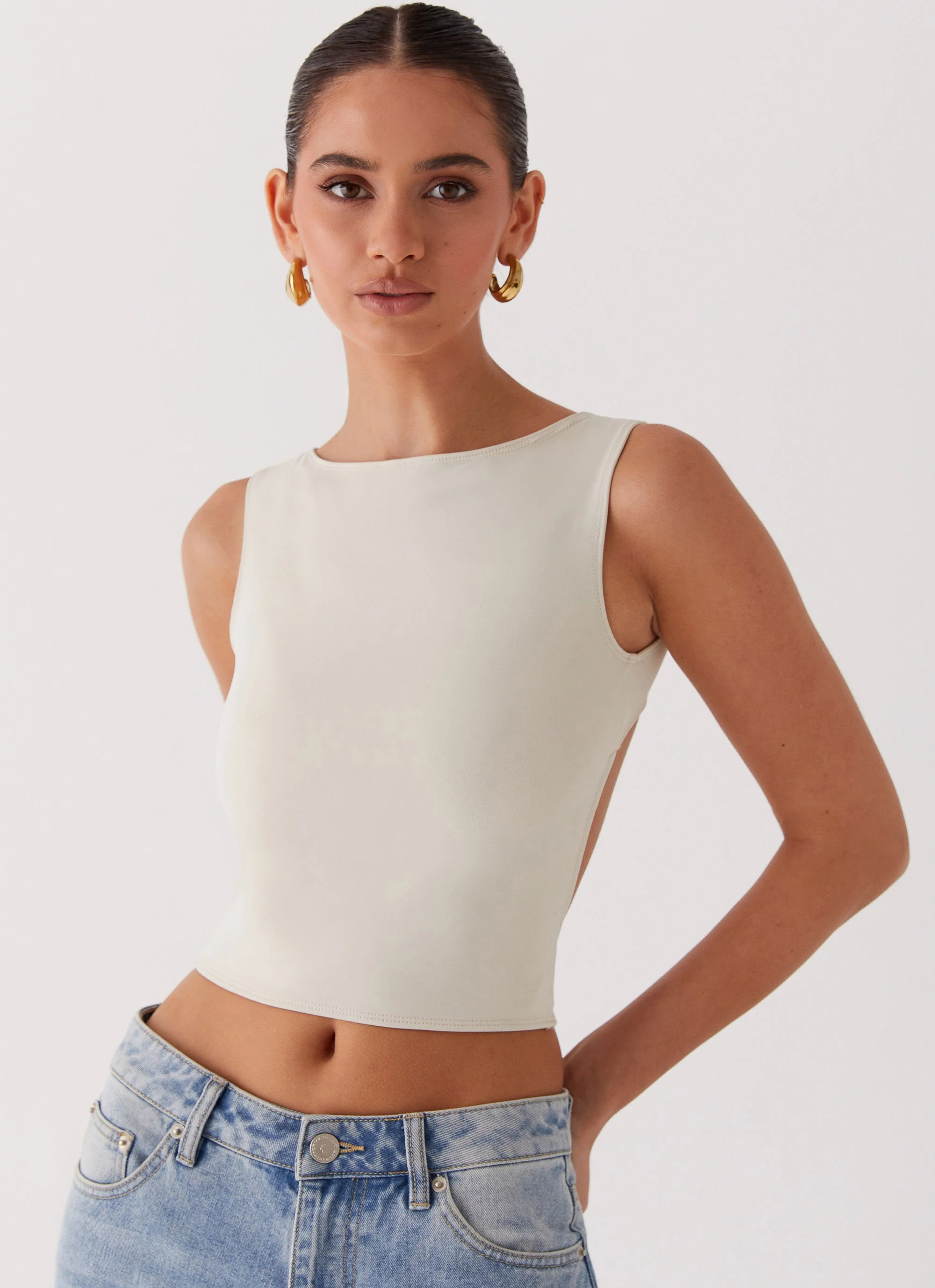 Saskie Crop Top - Ivory - Image 6