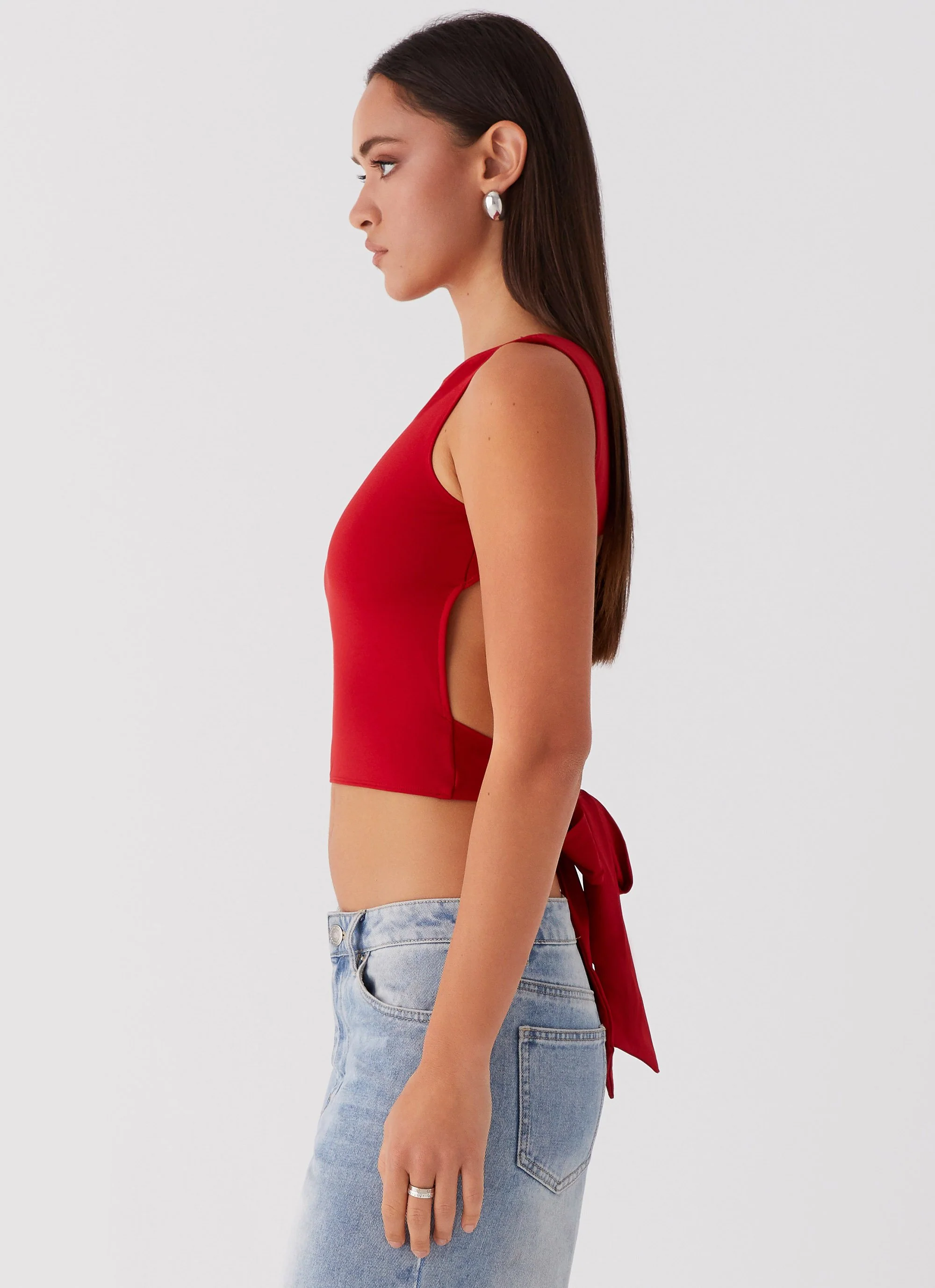 Saskie Tie Top - Ruby Red - Image 3