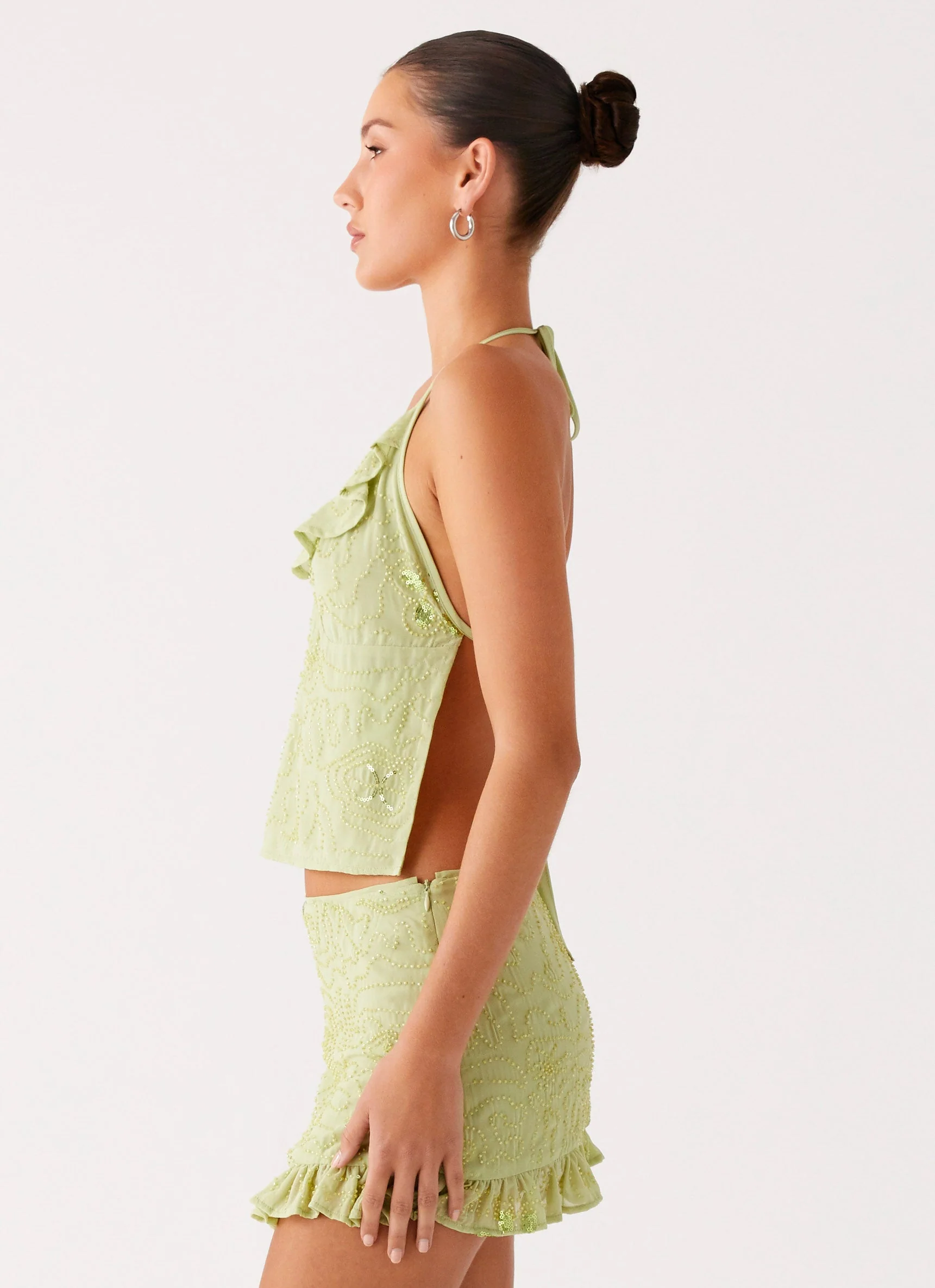 Savoir Beaded Halter Top - Mint - Image 3