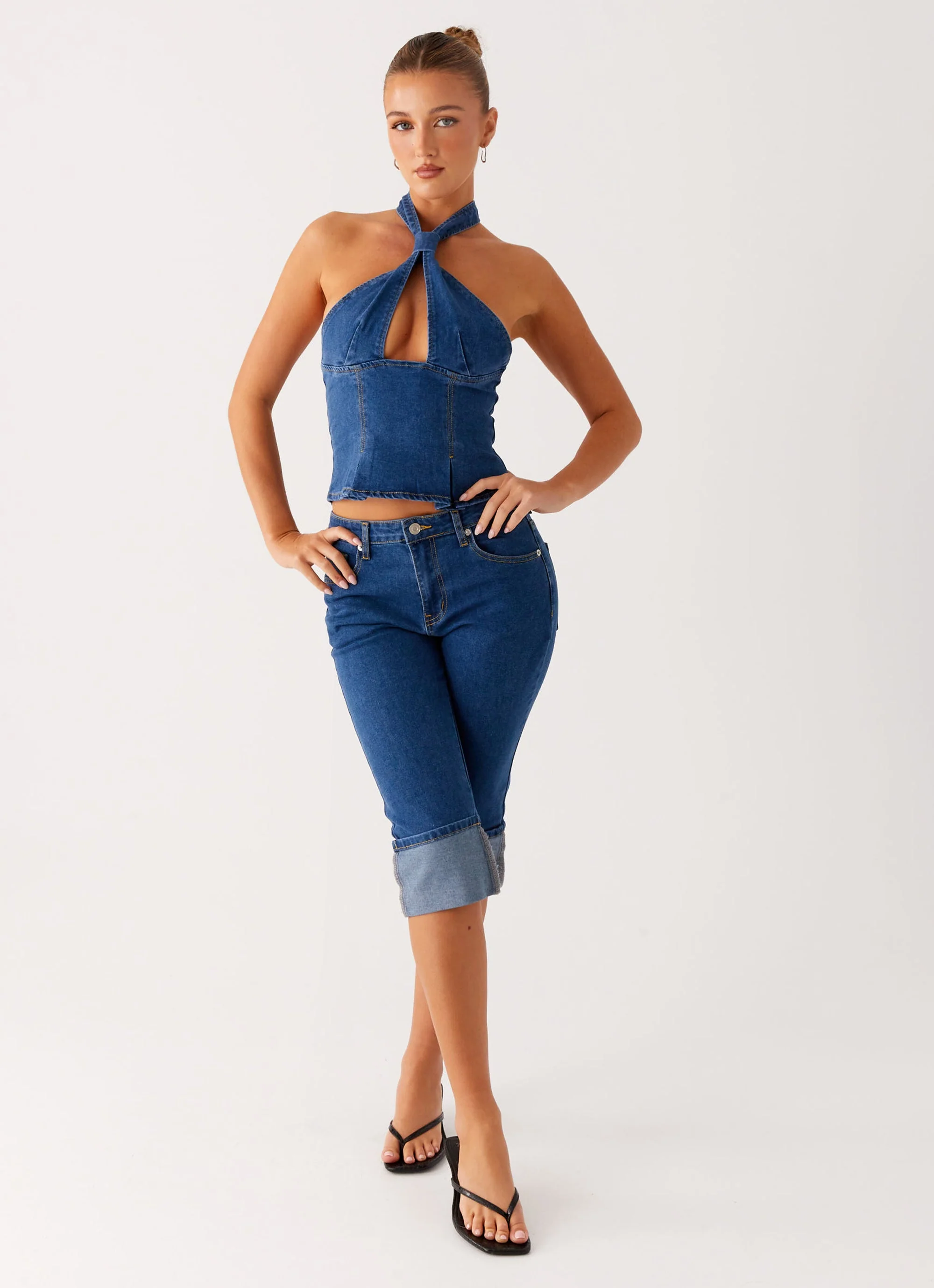 Saylor Denim Capri Jeans - Indigo - Image 2