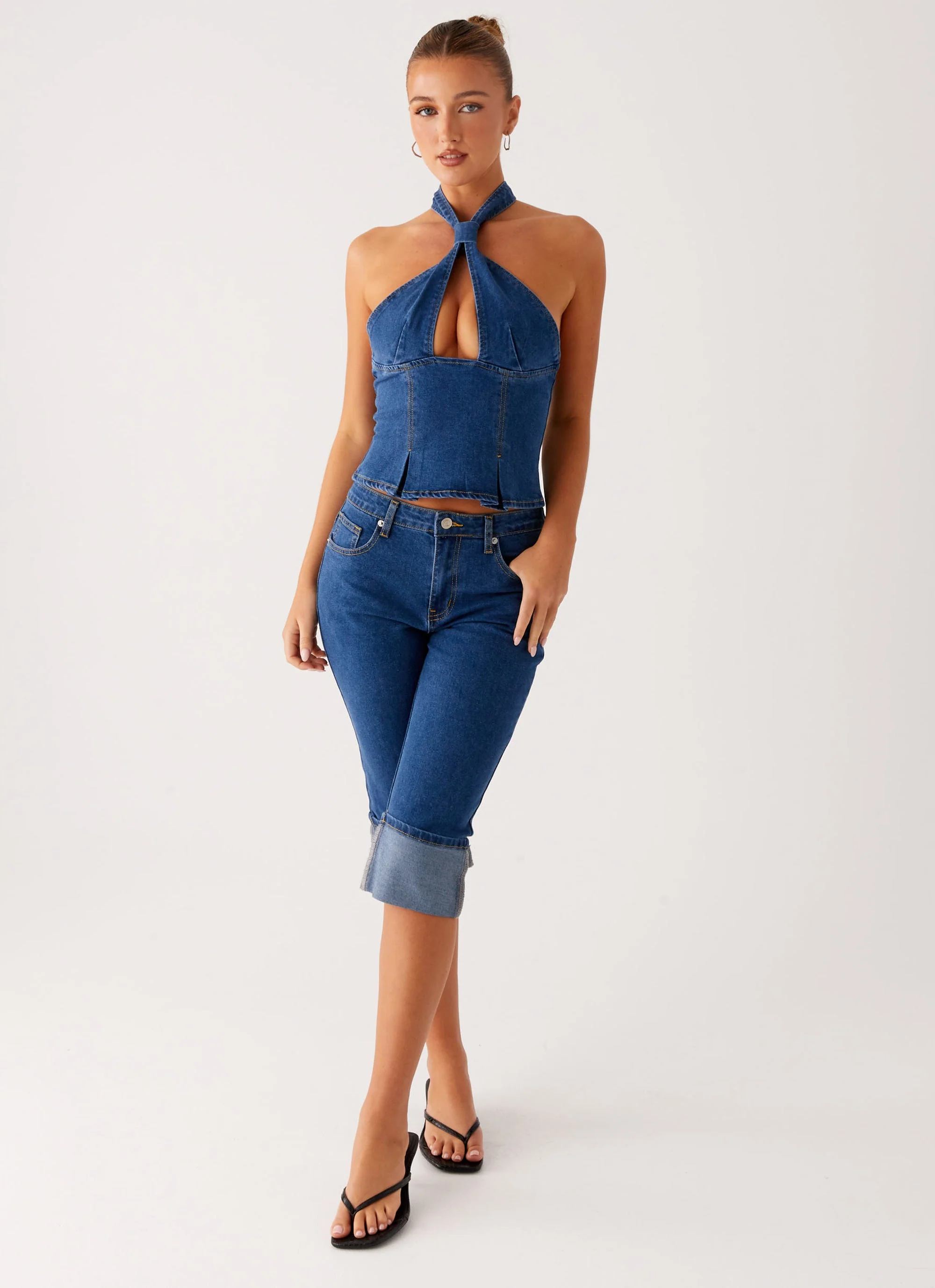 Saylor Denim Capri Jeans - Indigo - Image 3