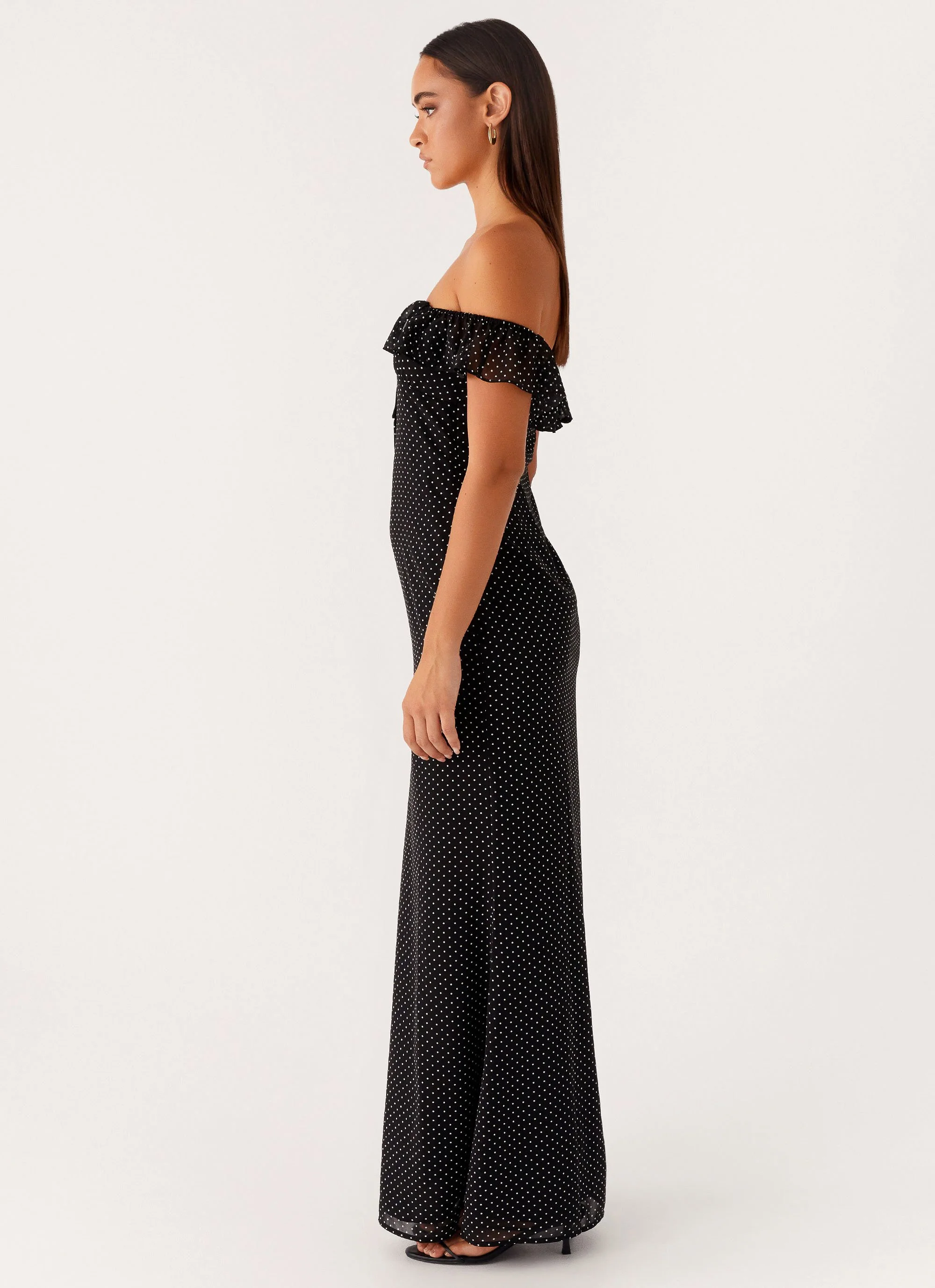 Scarlet Cherry Maxi Dress - Black Polka Dot - Image 3