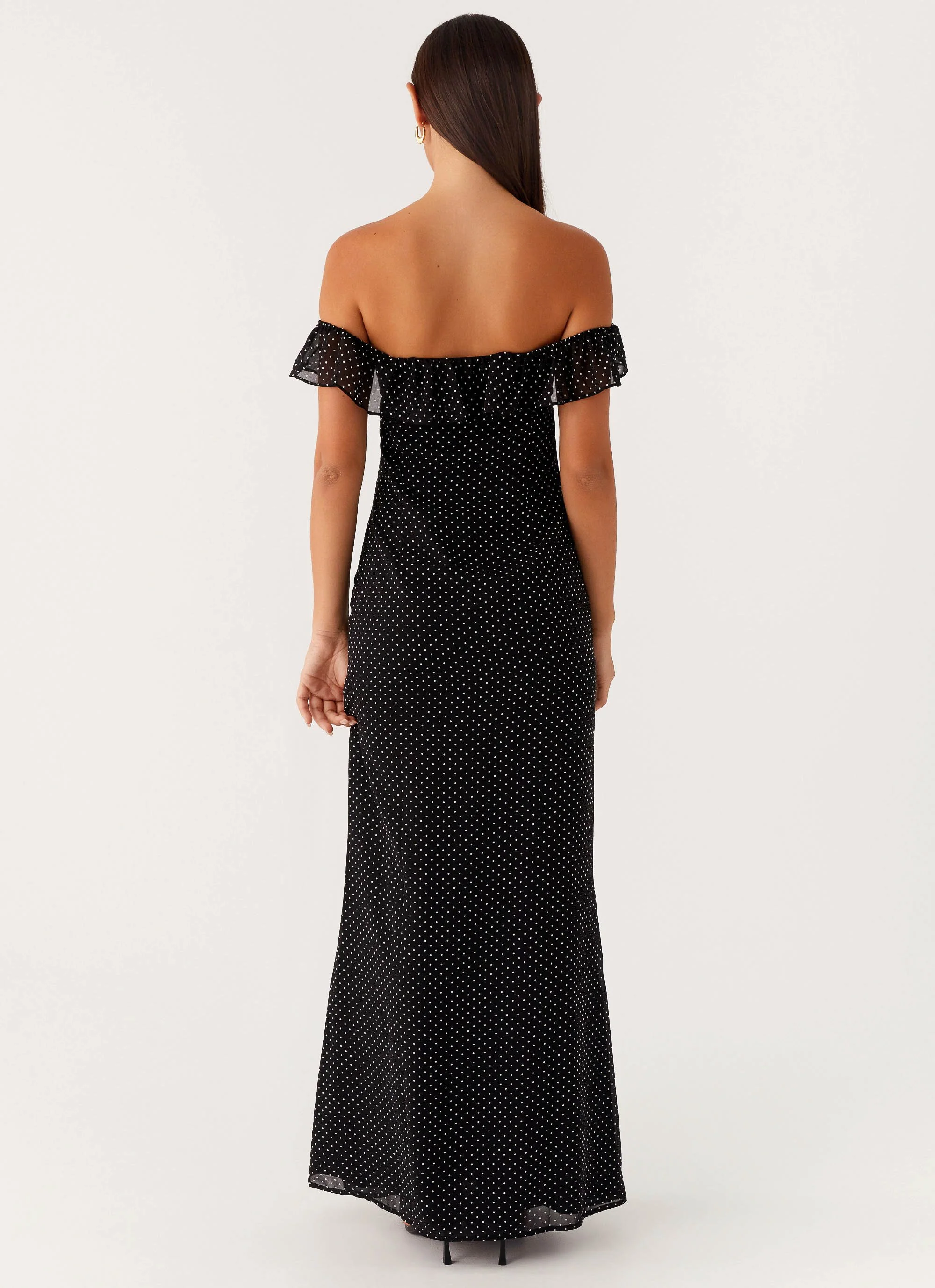 Scarlet Cherry Maxi Dress - Black Polka Dot - Image 4