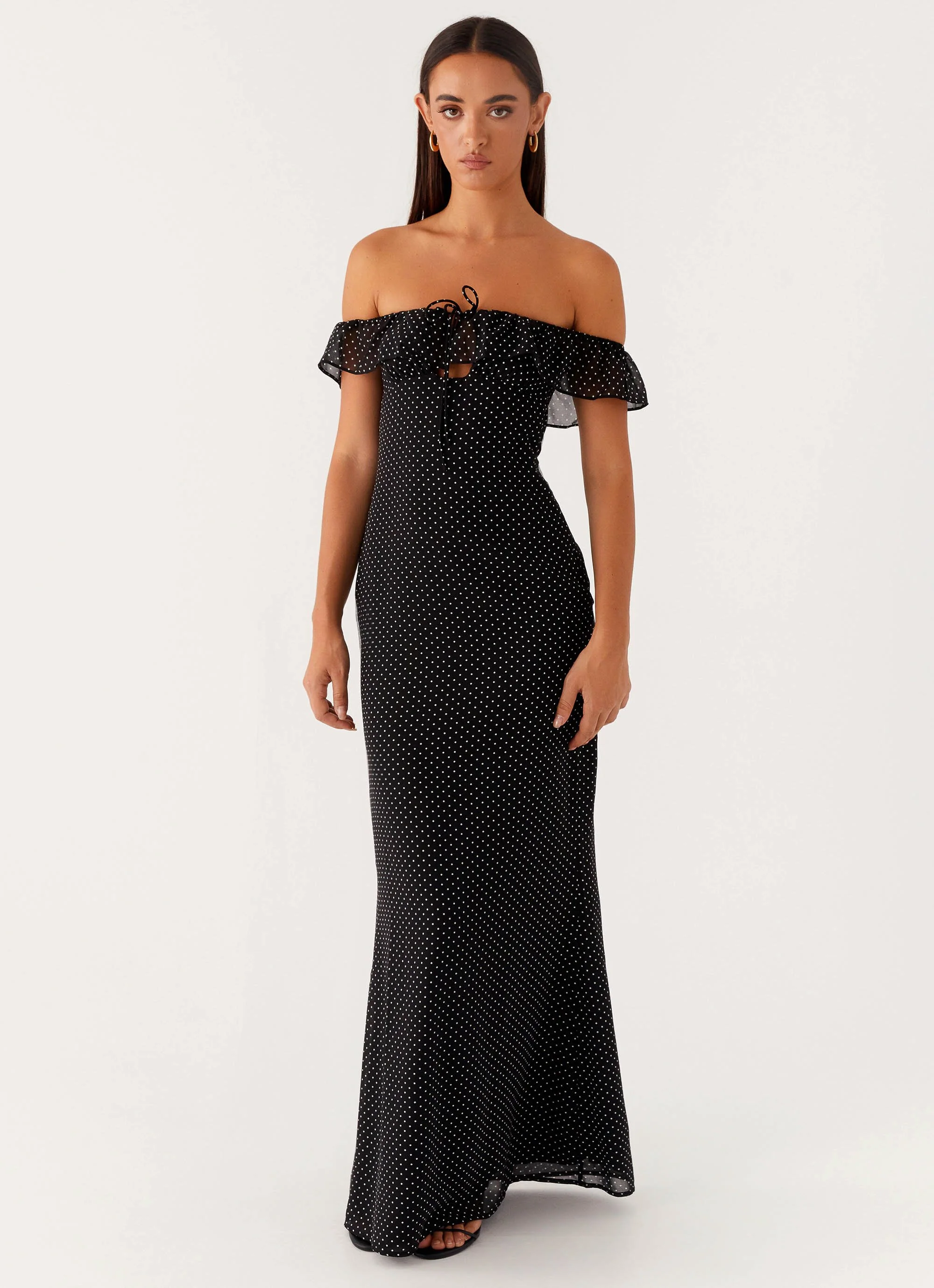 Scarlet Cherry Maxi Dress - Black Polka Dot - Image 5