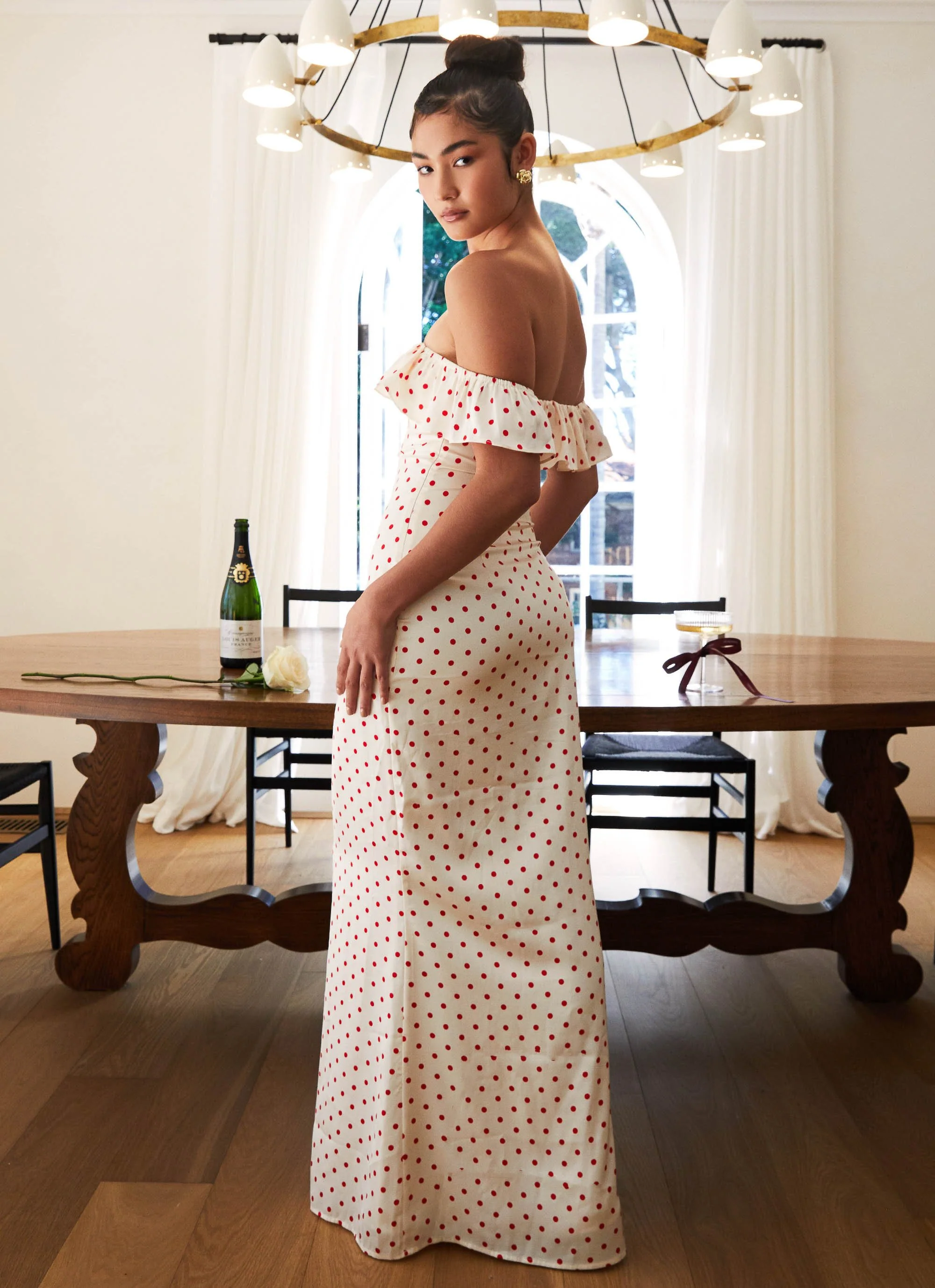 Scarlet Cherry Maxi Dress - Red Polka Dot - Image 6