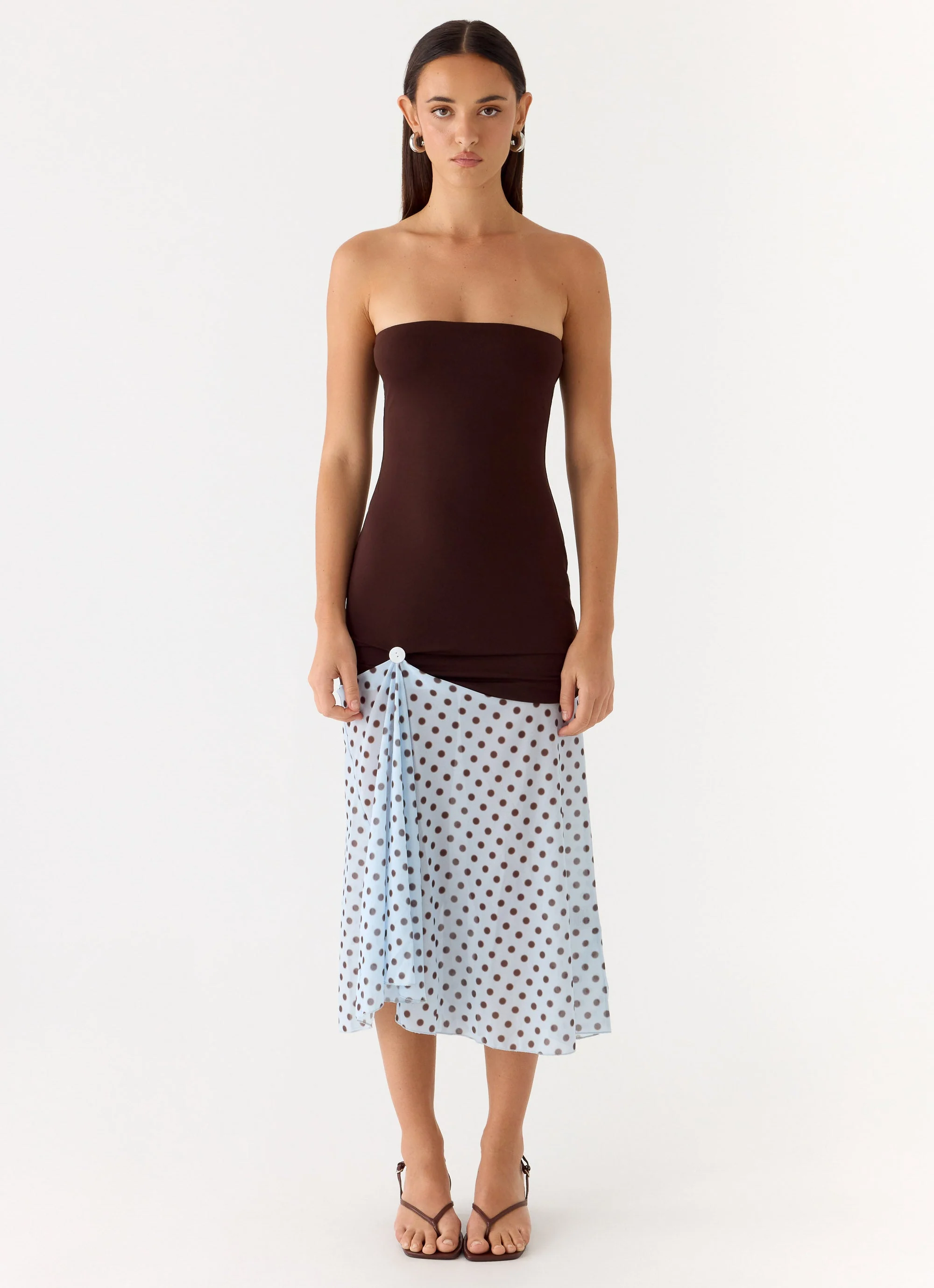 Schell Midi Dress - Chocolate Dot - Image 4