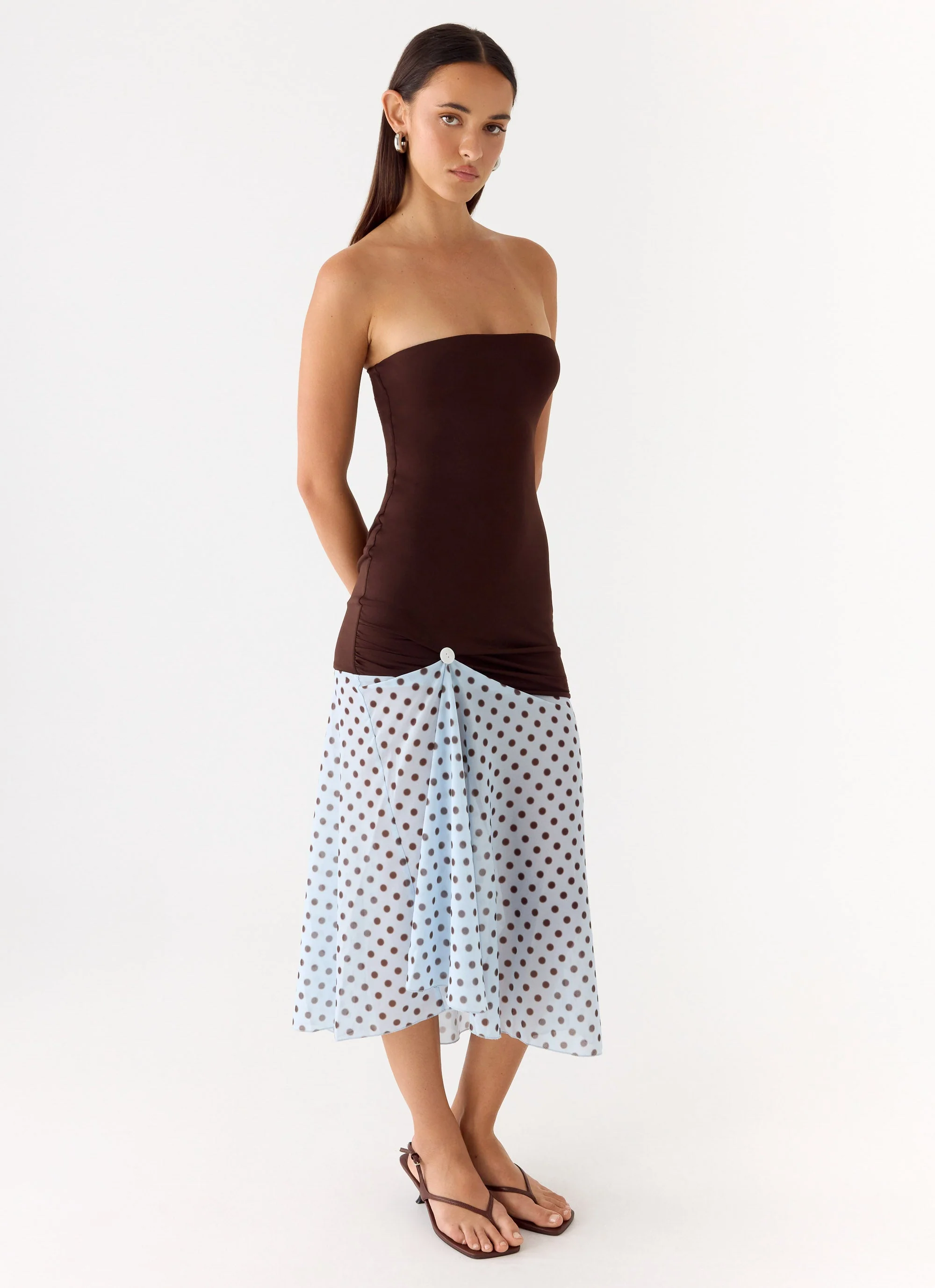 Schell Midi Dress - Chocolate Dot - Image 8