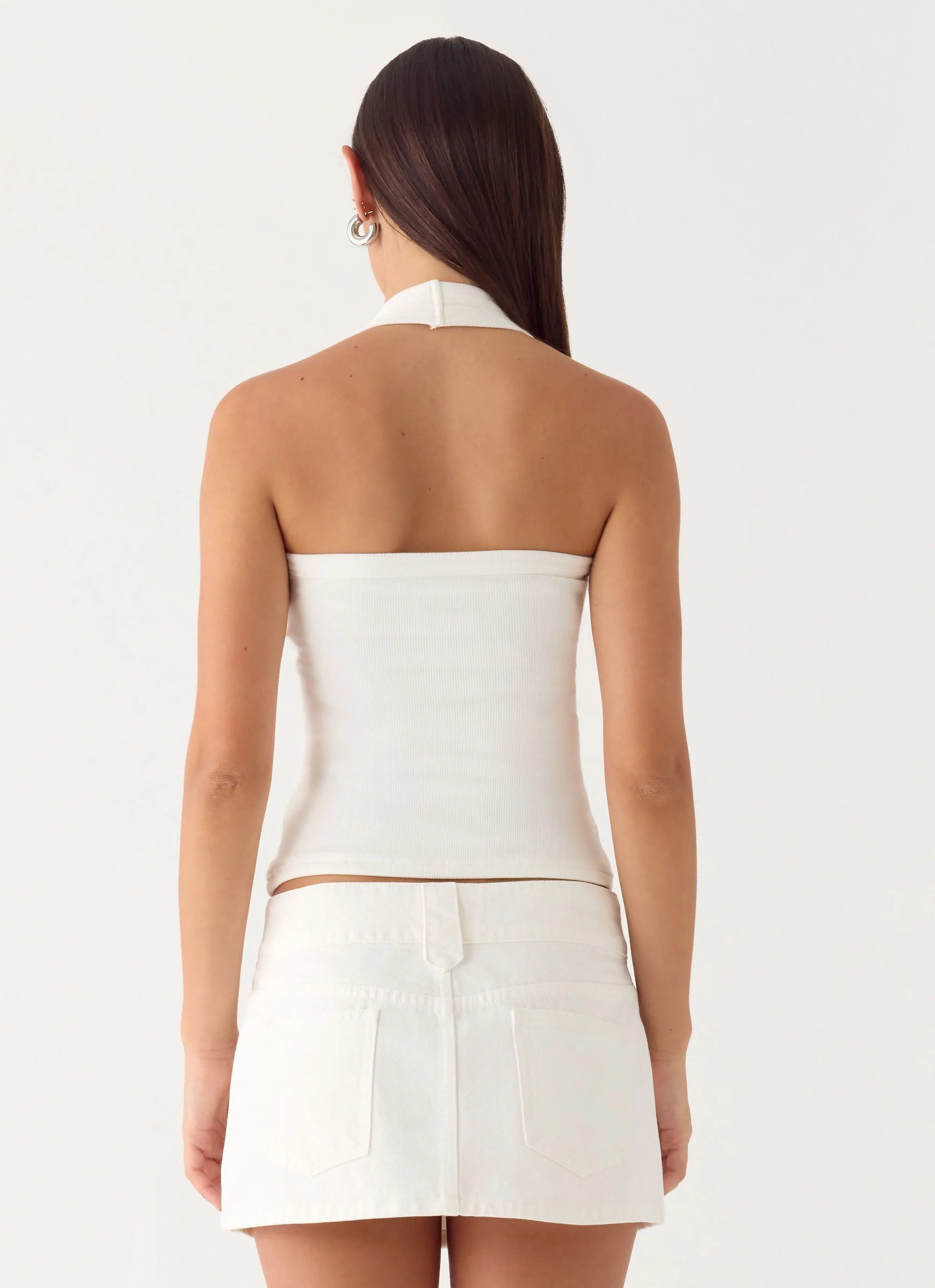 Sean Low Rise Denim Mini Skirt - White - Image 4