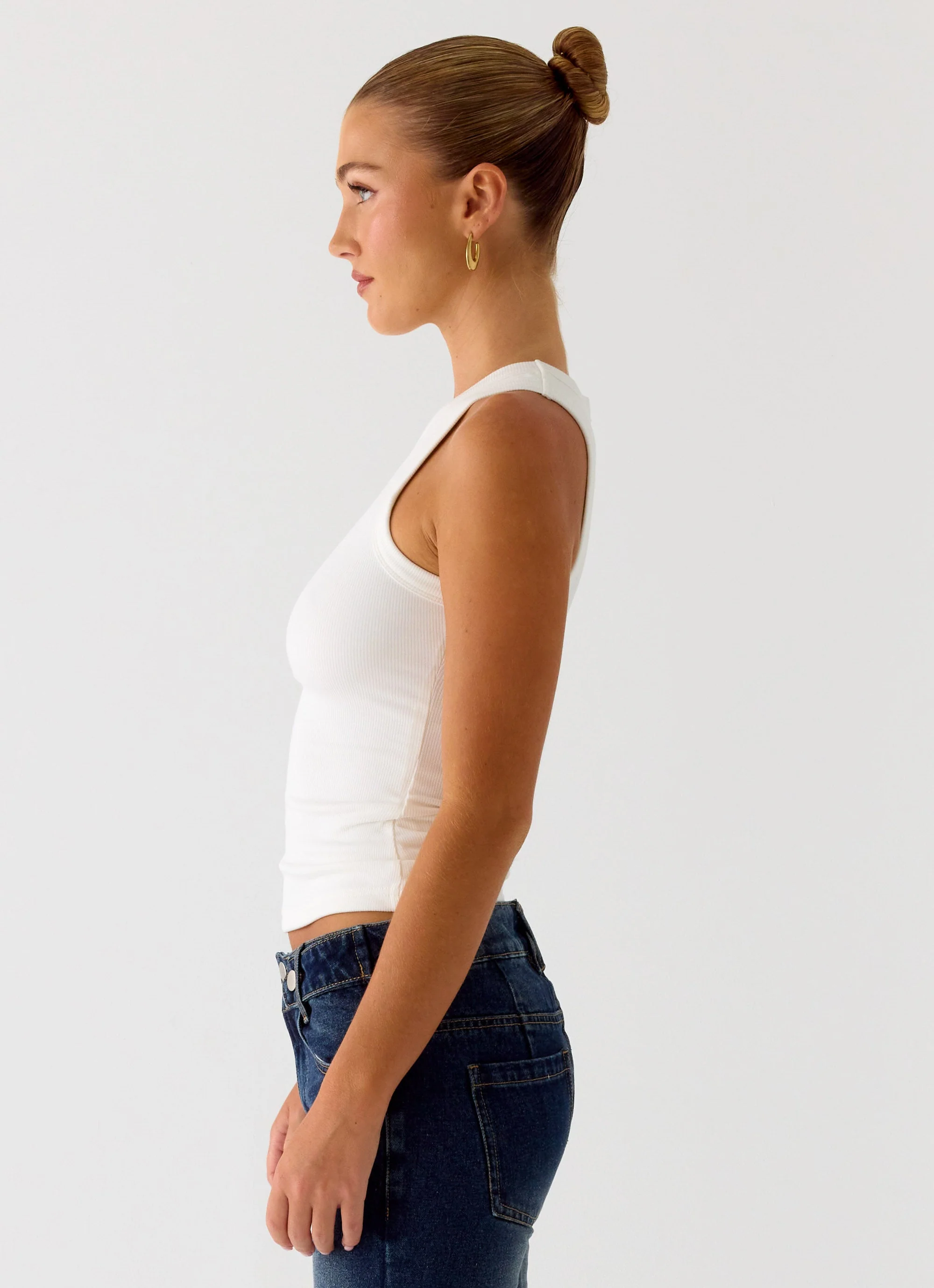 See Me Twice Ribbed Top - White - Image 2