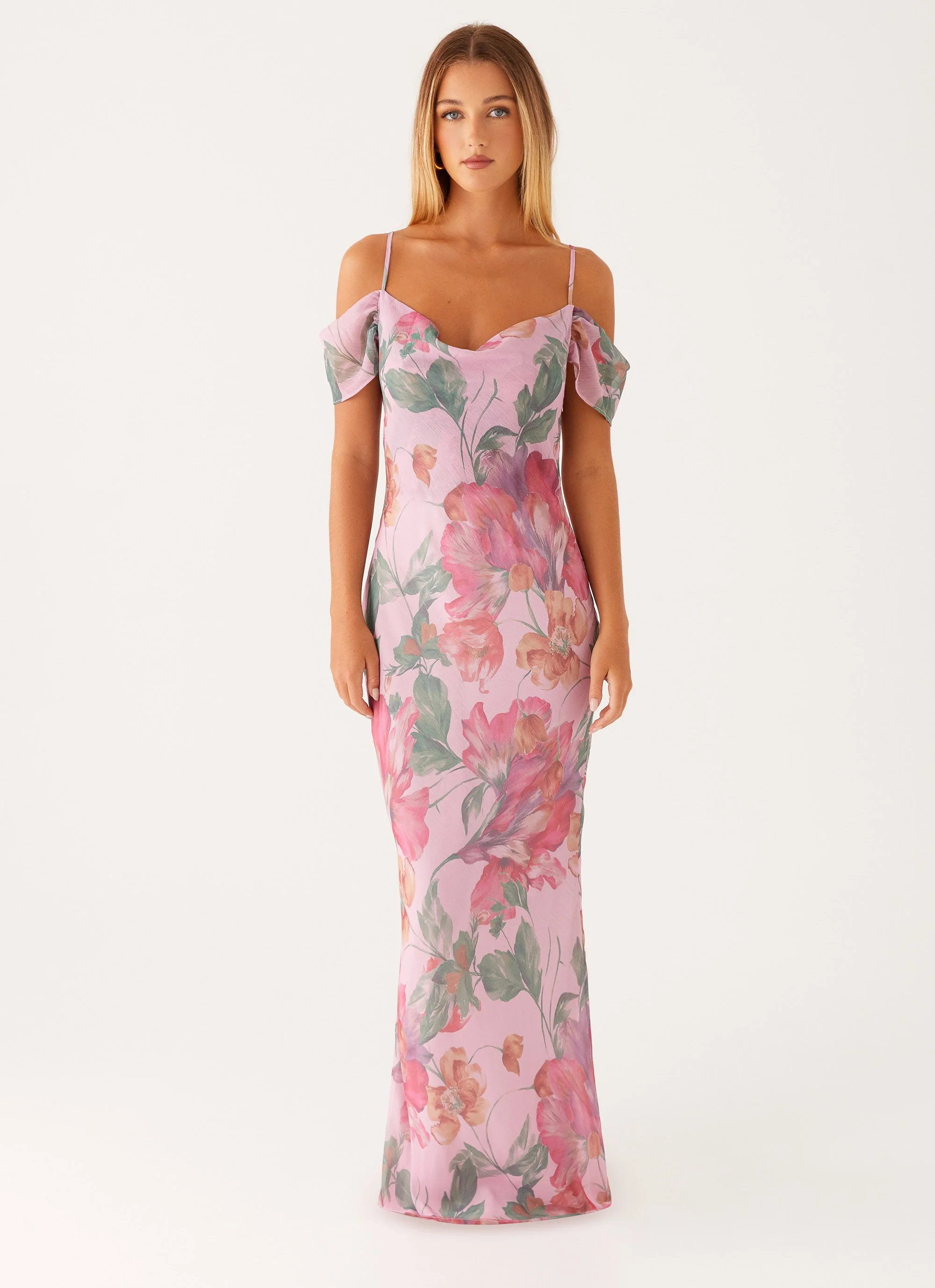 Seline Maxi Dress - Pink Floral - Image 2
