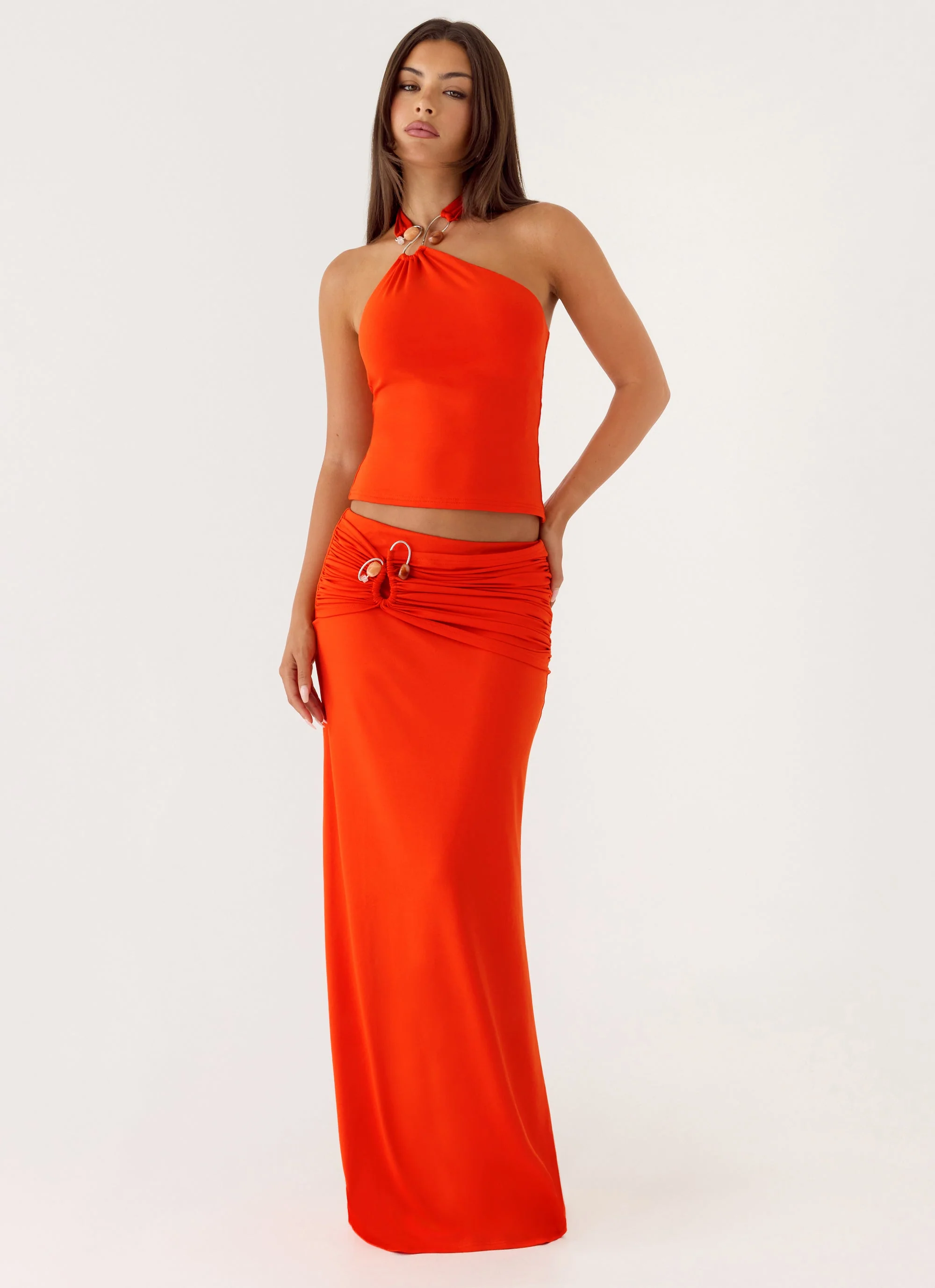 Selmah Hardware Maxi Skirt - Tangerine - Image 7