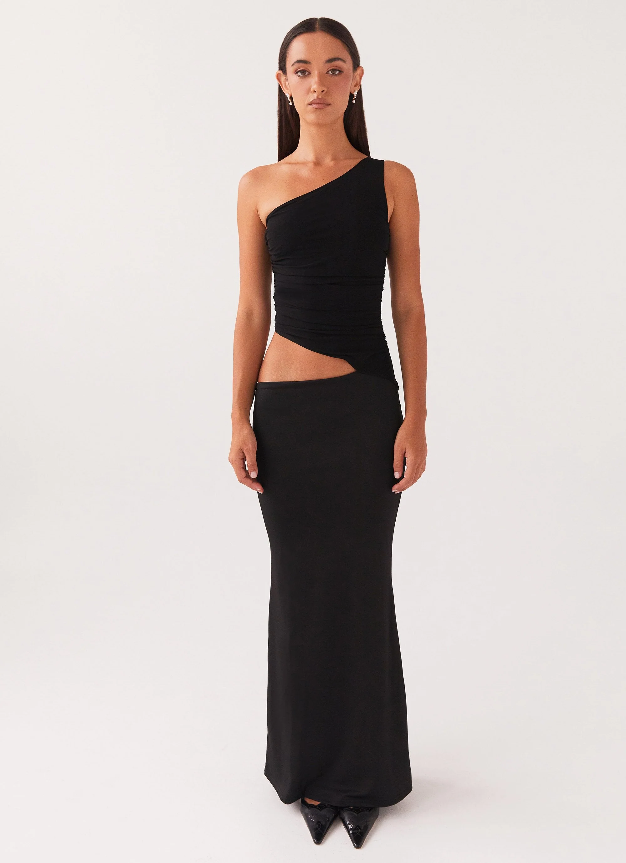 Seranella One Shoulder Maxi Dress - Black - Image 2