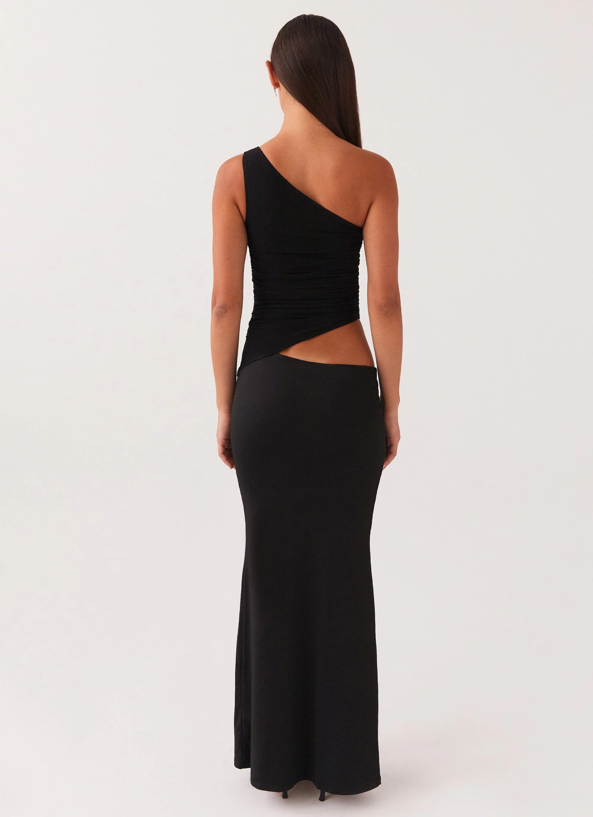 Seranella One Shoulder Maxi Dress - Black - Image 4