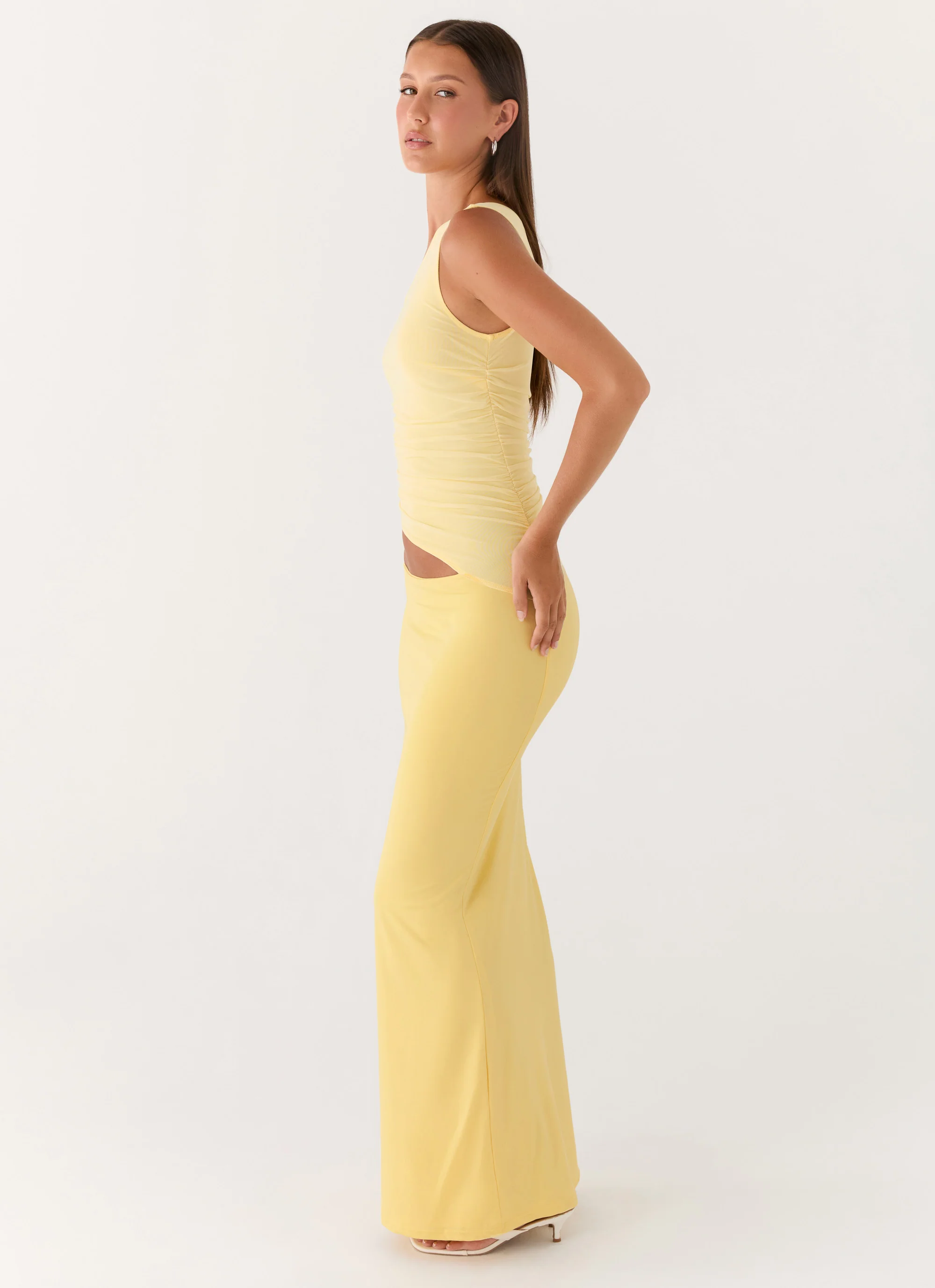 Seranella One Shoulder Maxi Dress - Lemon - Image 3