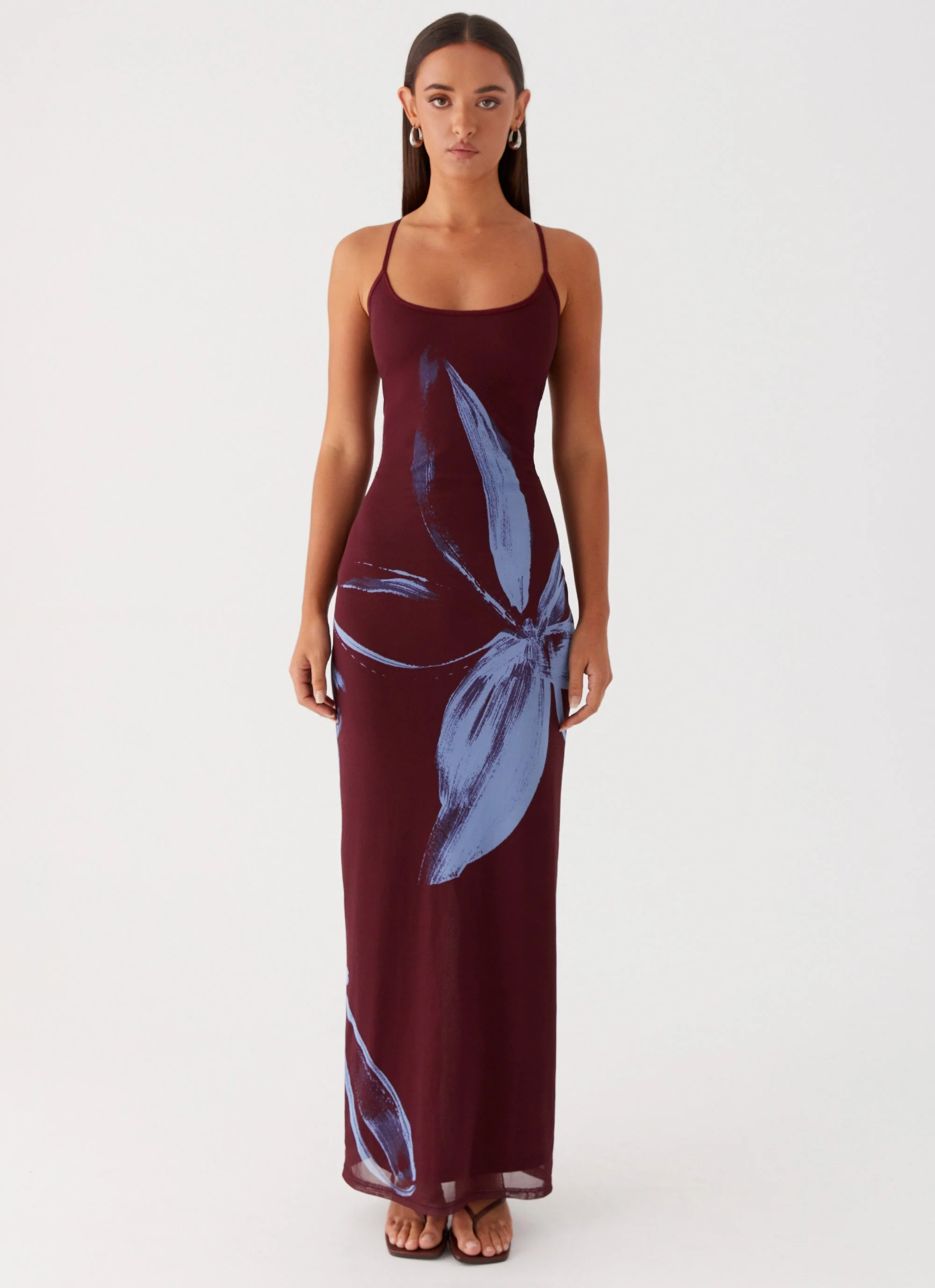 Serene Maxi Dress - Brown Purple Floral - Image 3