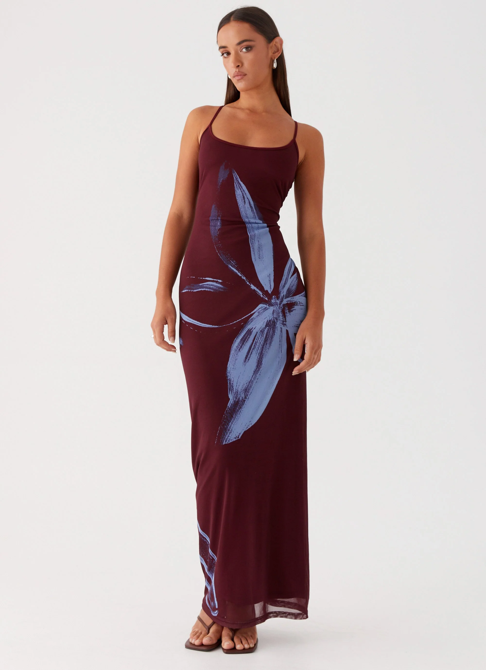 Serene Maxi Dress - Brown Purple Floral - Image 6