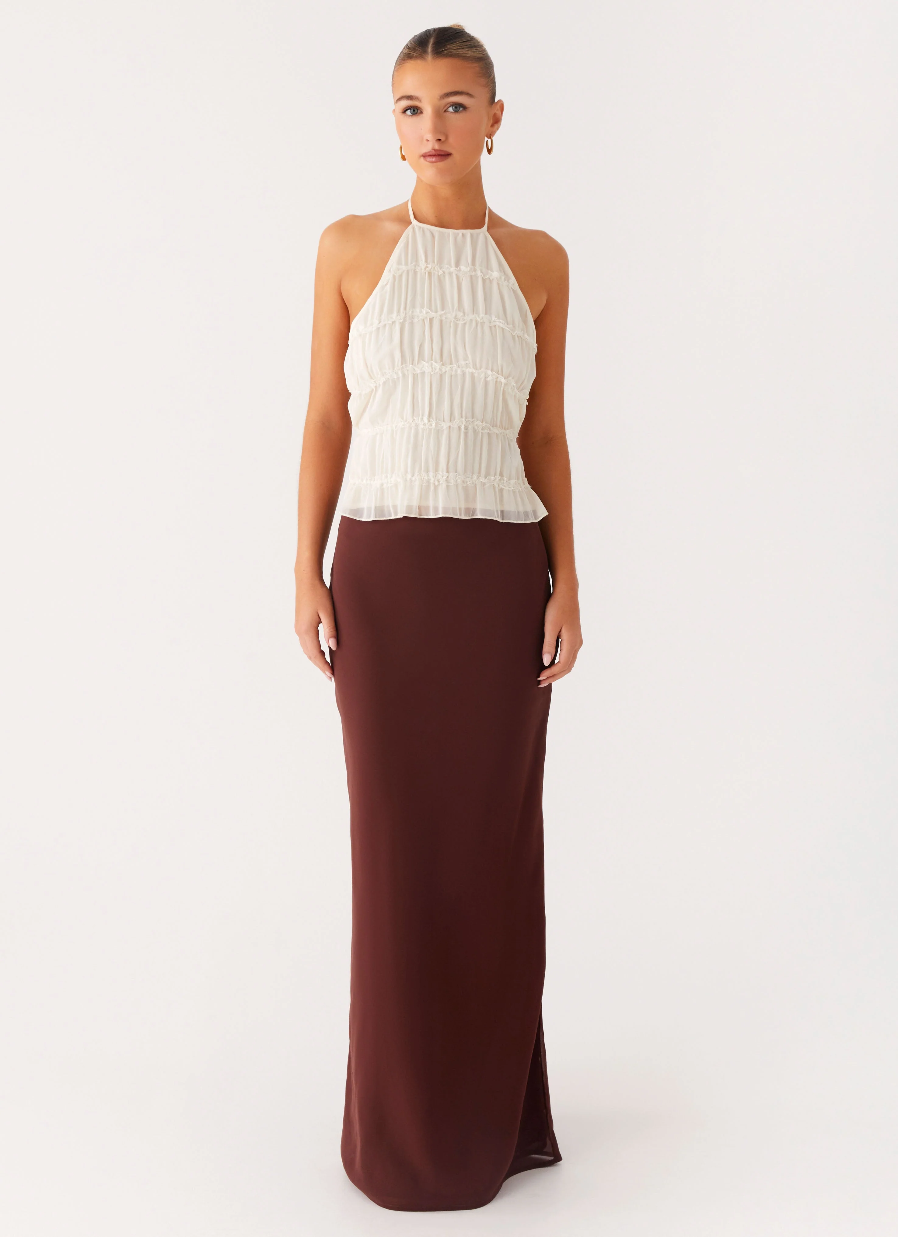 Sienna Sunset Maxi Skirt - Chocolate - Image 2