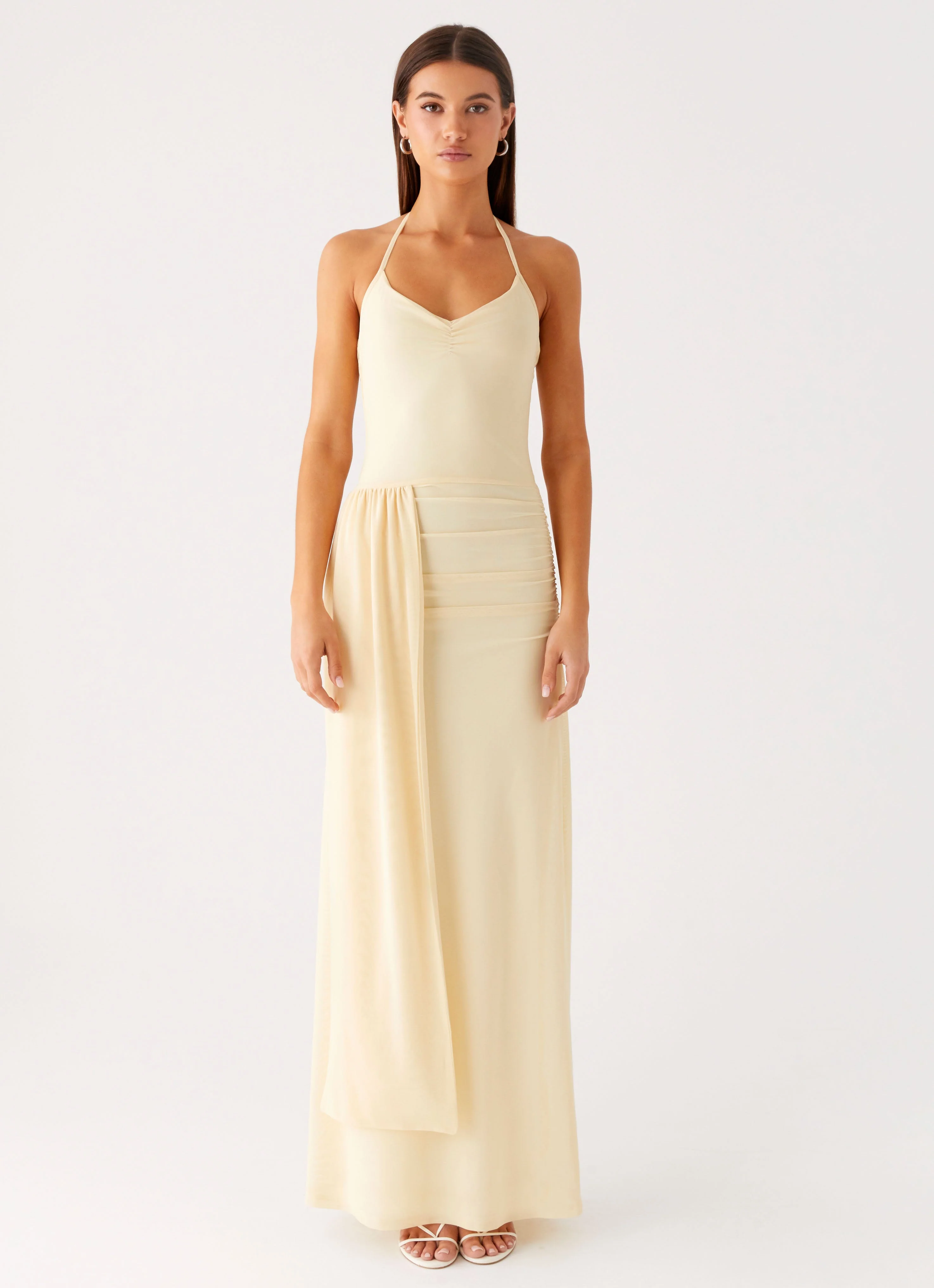Signal Halter Maxi Dress - Sunny Yellow - Image 4