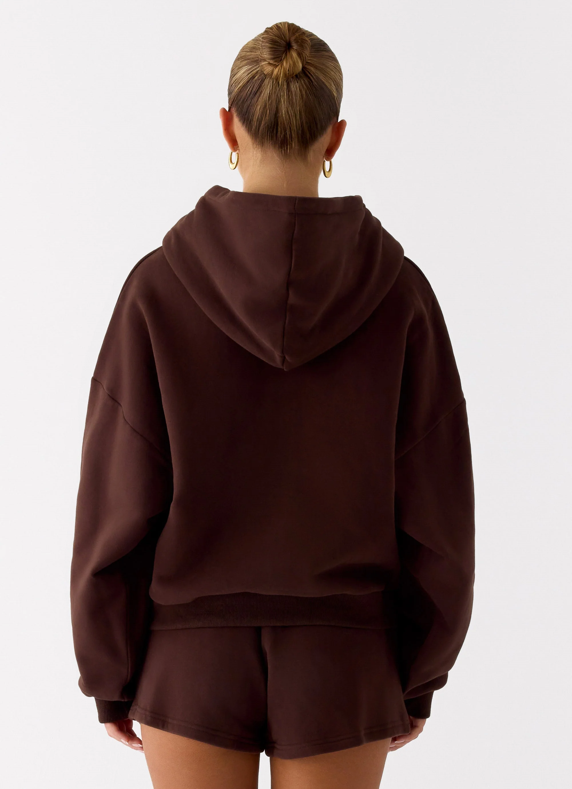 Signature Double Zip Up Hoodie - Chocolate - Image 4