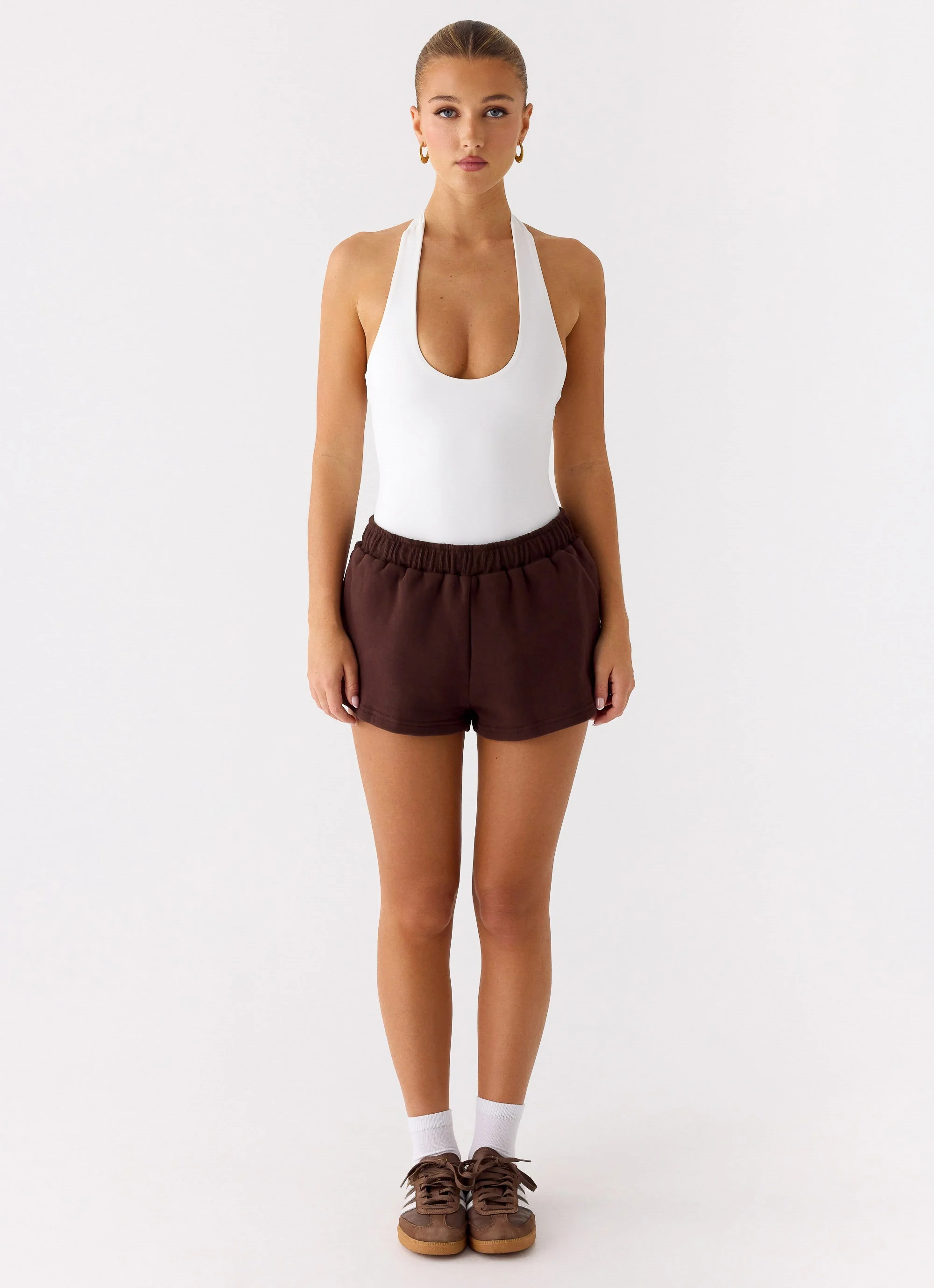 Signature Low Rise Sweatshorts - Chocolate - Image 2